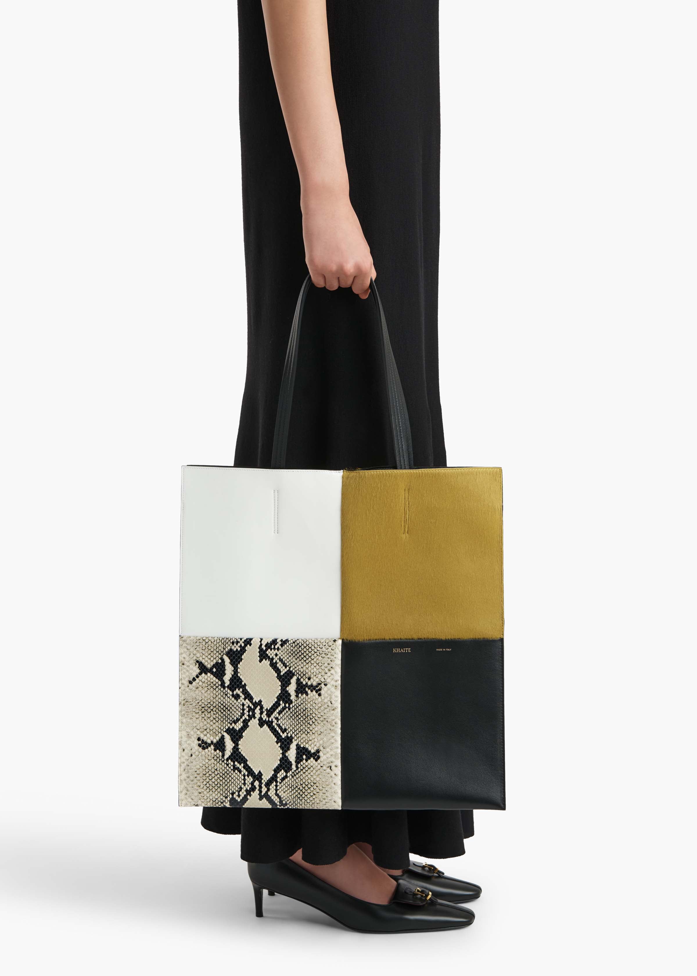 Khaite - Piper Patchwork Tote in Fern Multi - Image 5