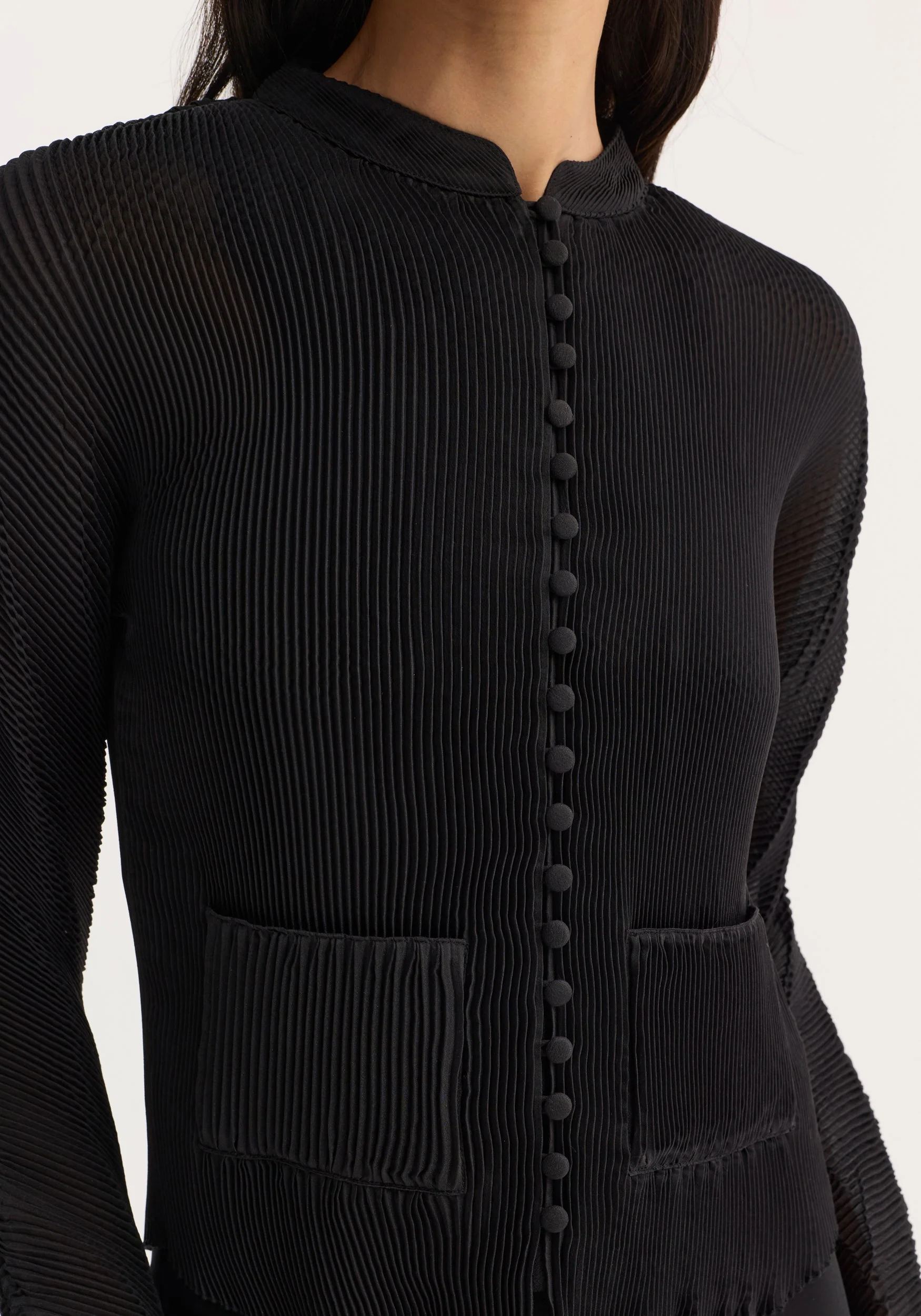 ROHE - Plissé cardigan | black - Image 5