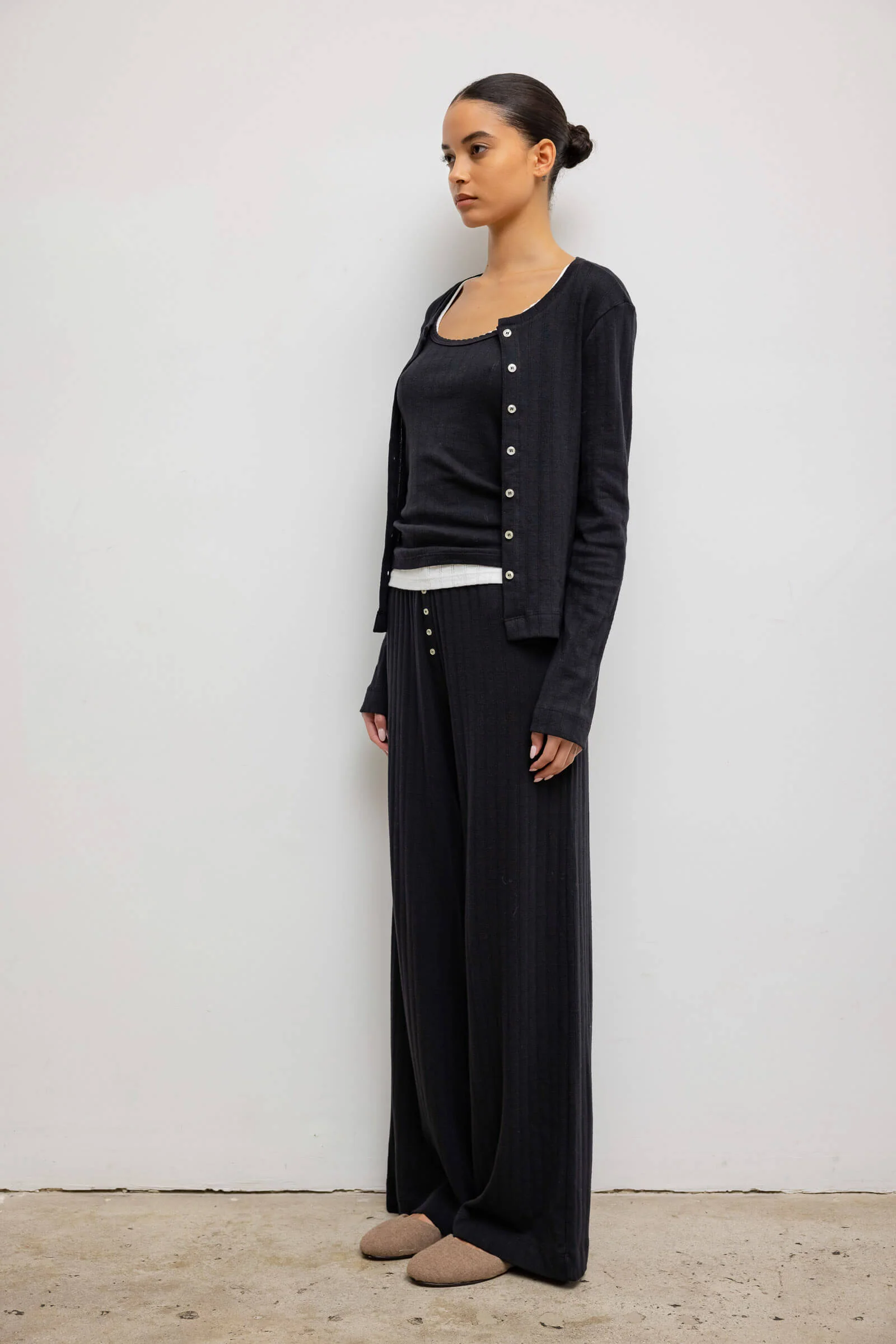 Leset - Pointelle Classic Crew Cardigan - Image 5