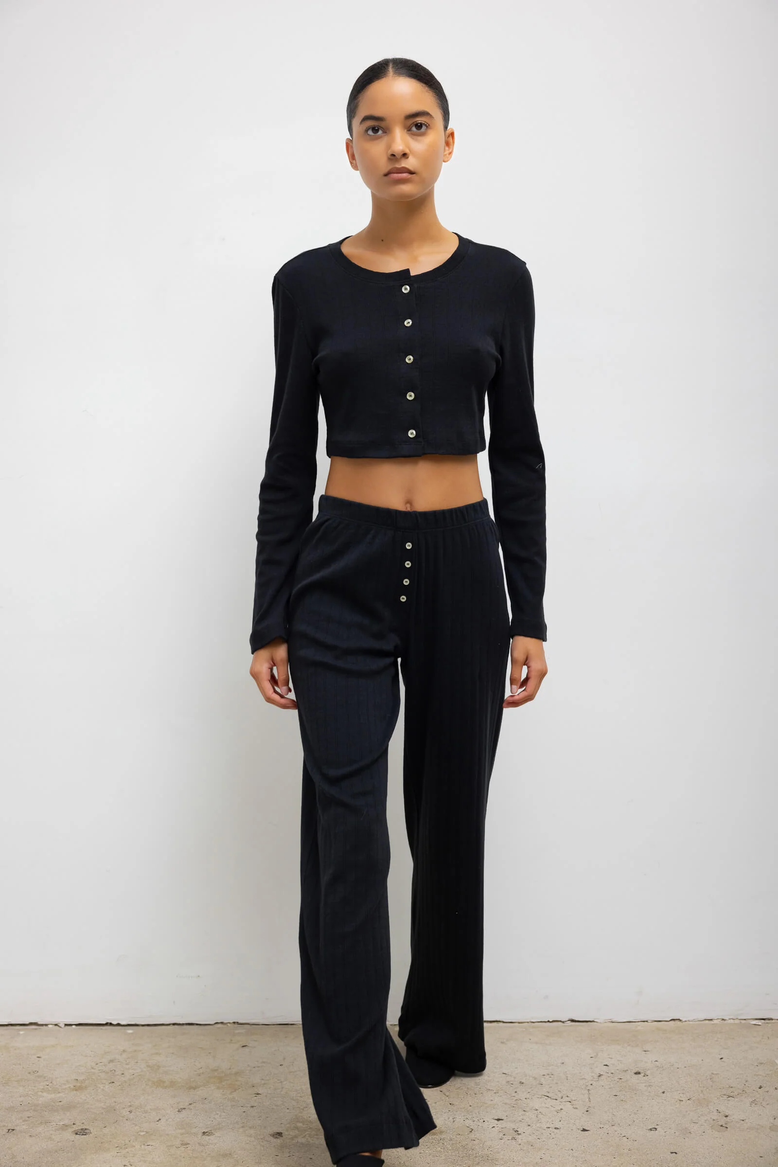 Leset - Pointelle Crop Cardigan - Image 4