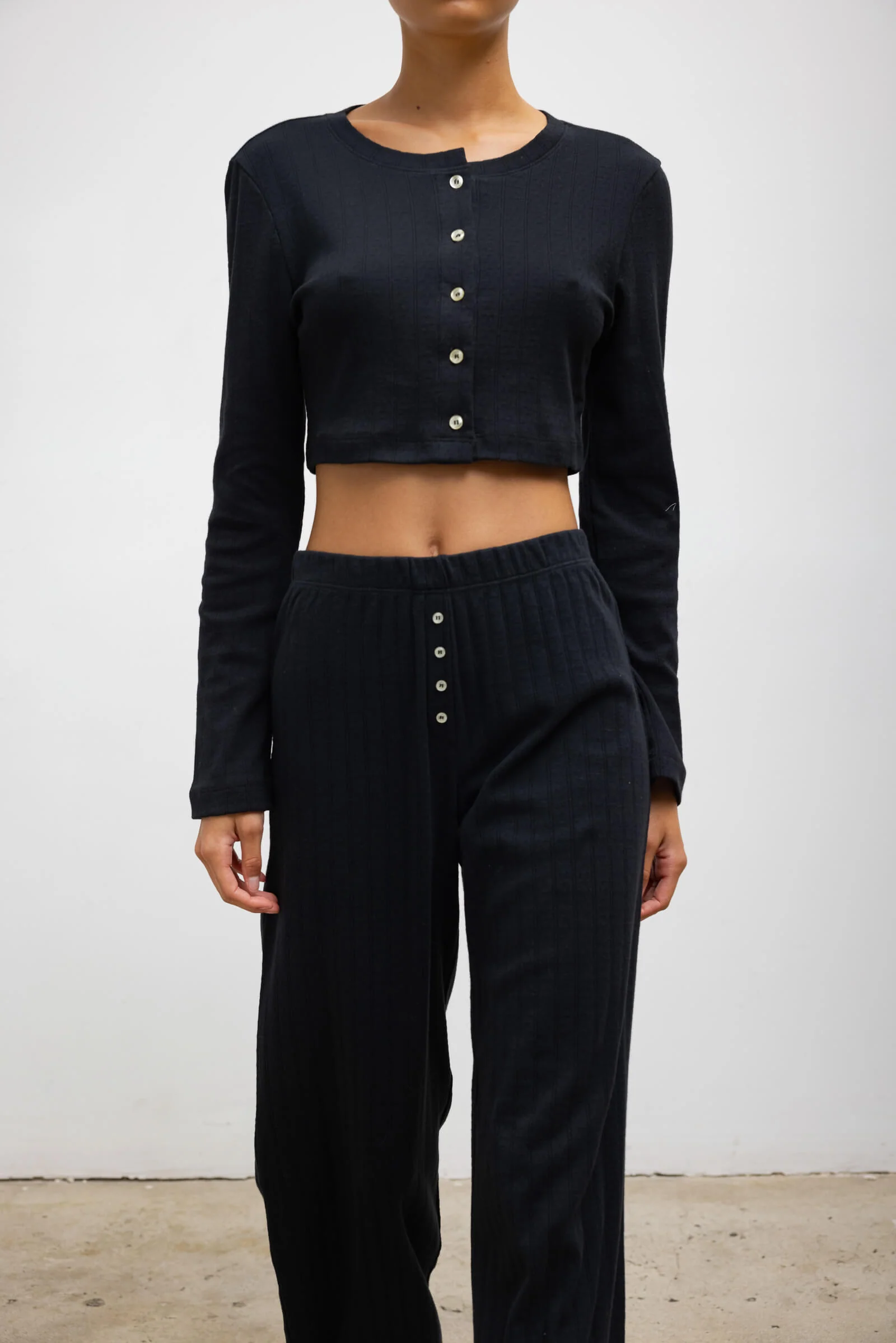 Leset - Pointelle Crop Cardigan - Image 5