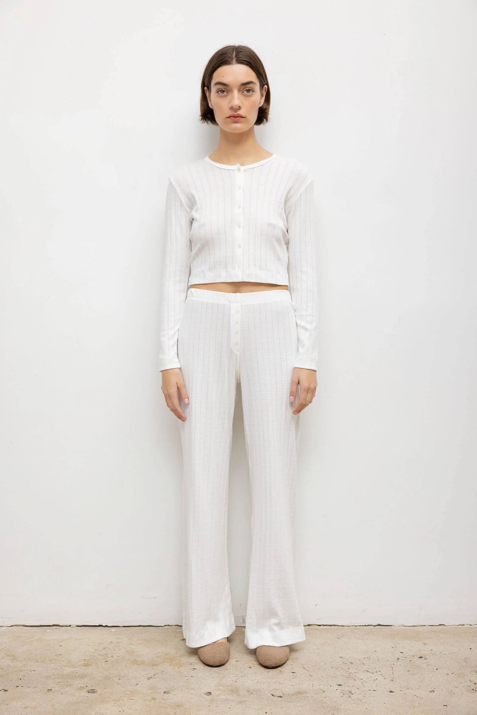 Leset - Pointelle Crop Cardigan - Image 3