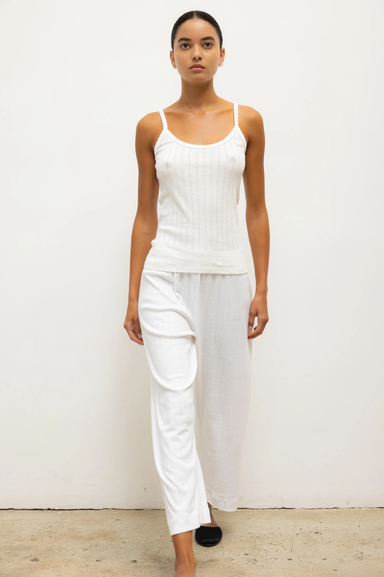 Leset - Pointelle Crop Wide Leg Pant - Image 3