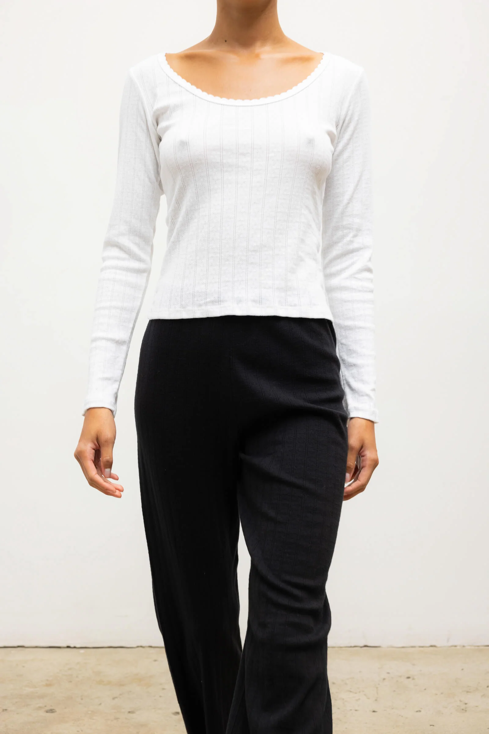 Leset - Pointelle Crop Wide Leg Pant - Image 4