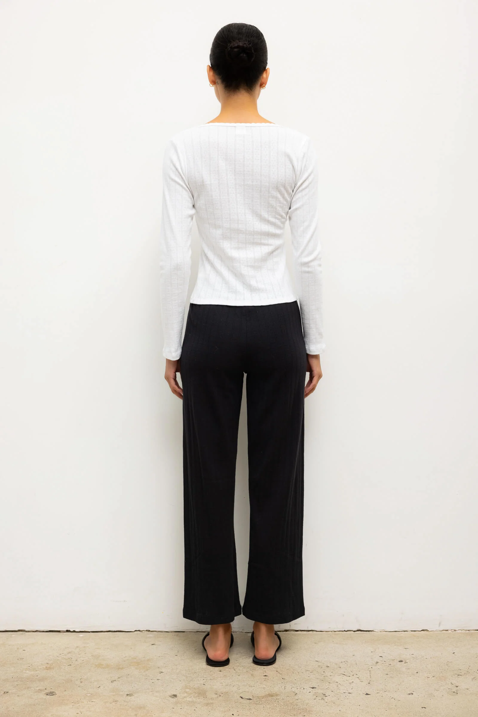 Leset - Pointelle Crop Wide Leg Pant - Image 6