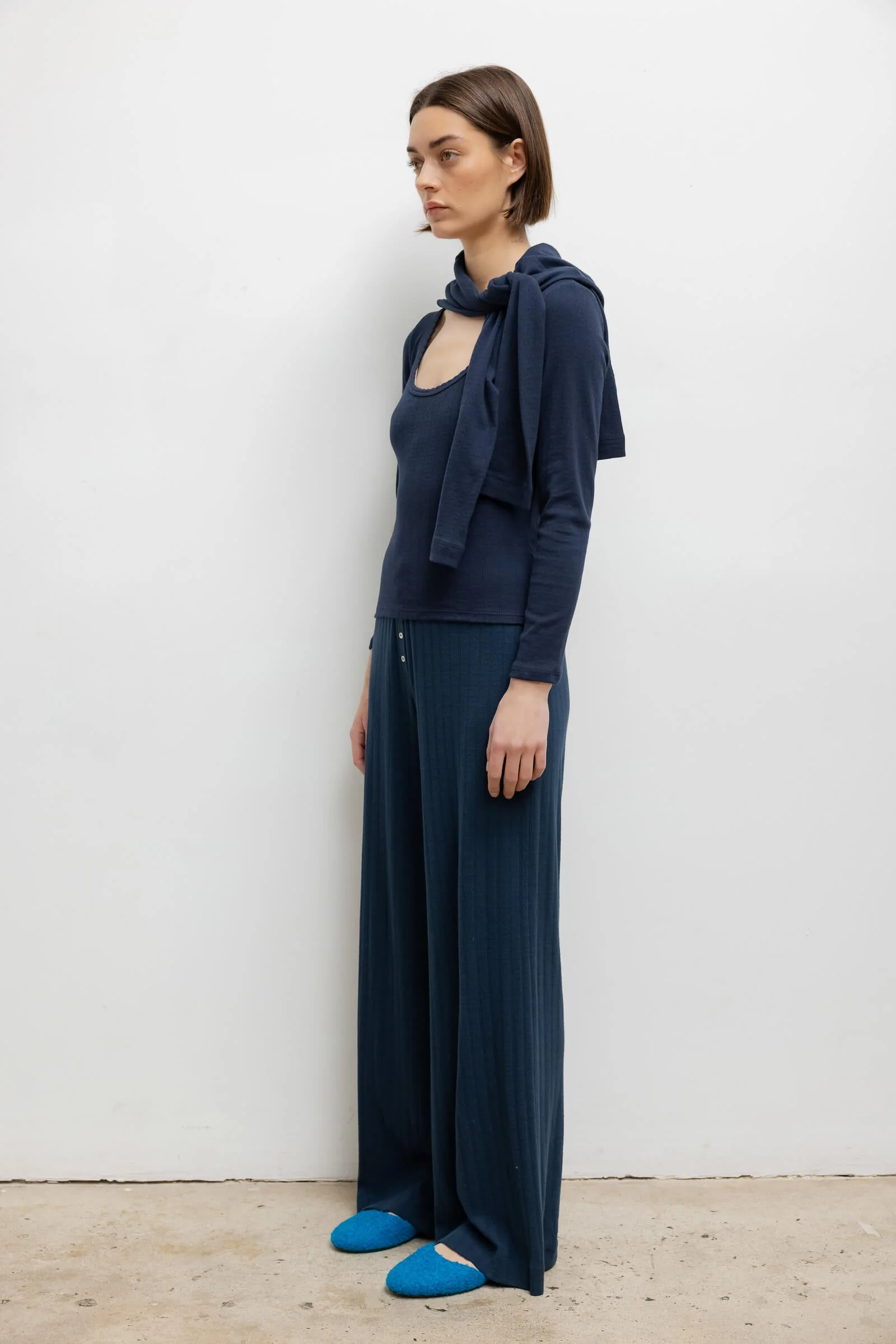 Leset - Pointelle Long Sleeve Scoop Neck - Image 6