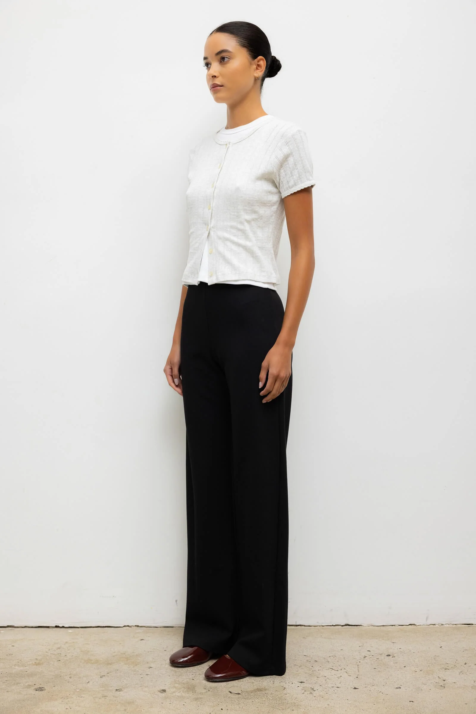 Leset - Pointelle Short Sleeve Cardigan - Image 6