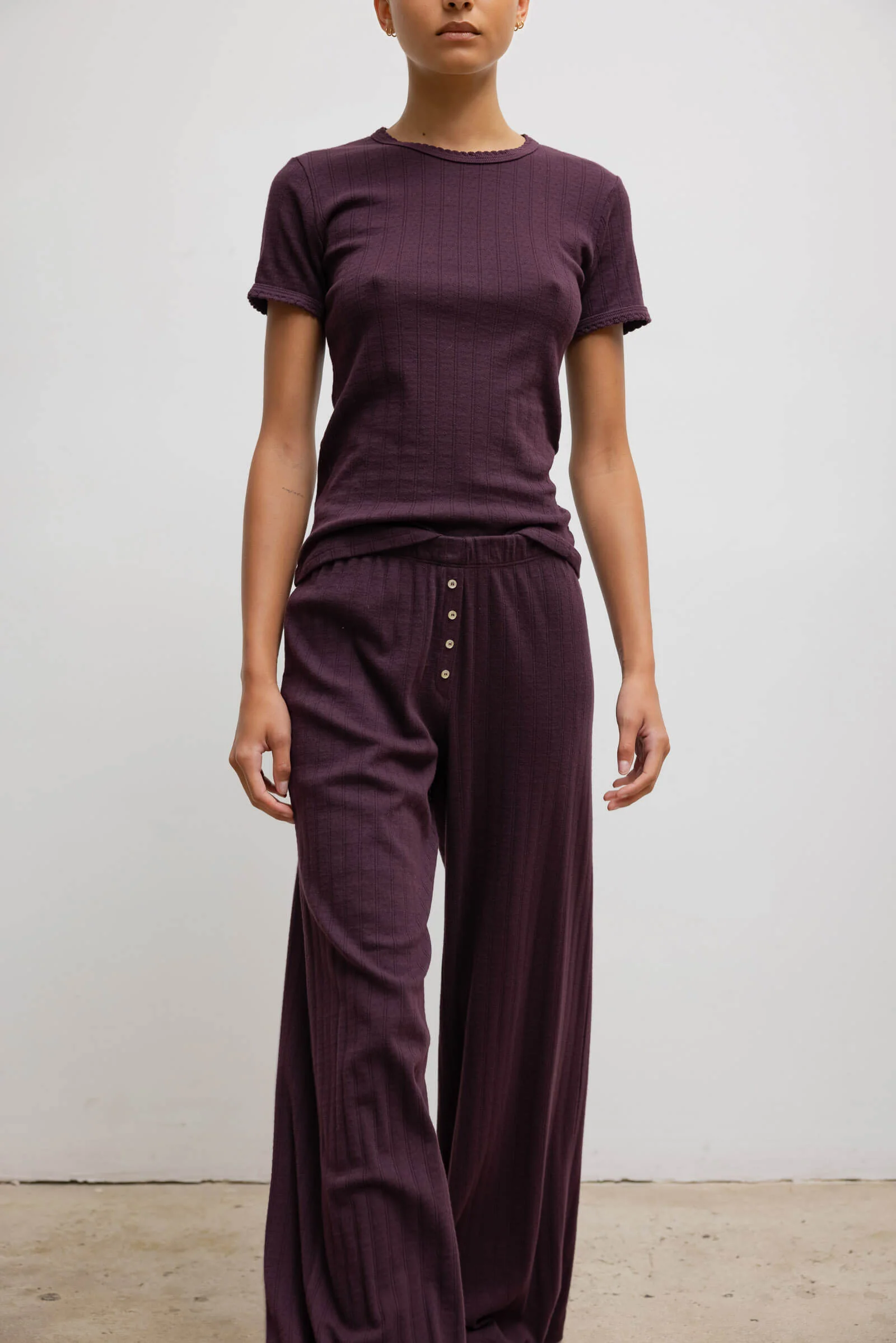 Leset - Pointelle Slim Fit Tee - Image 3
