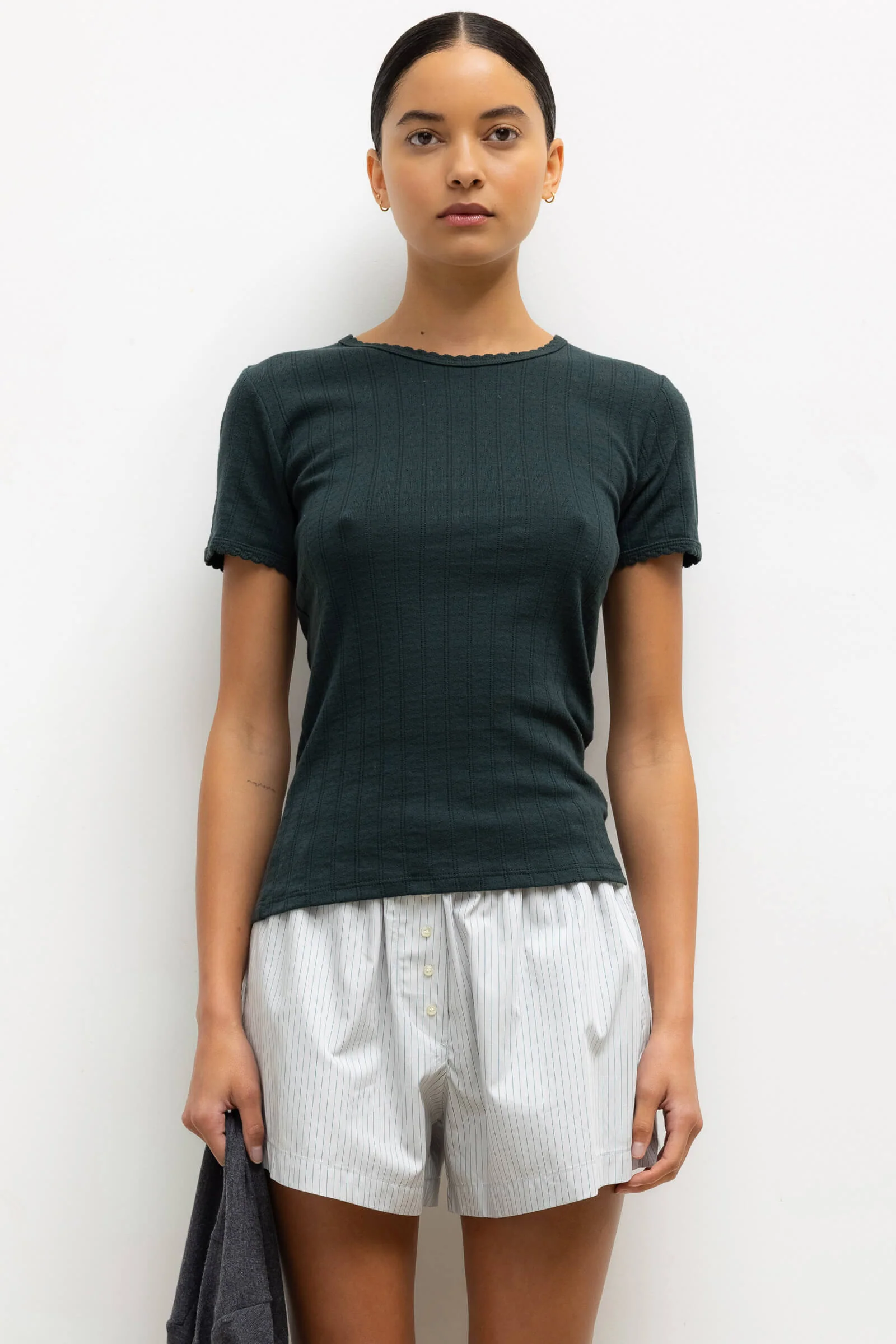 Leset - Pointelle Slim Fit Tee