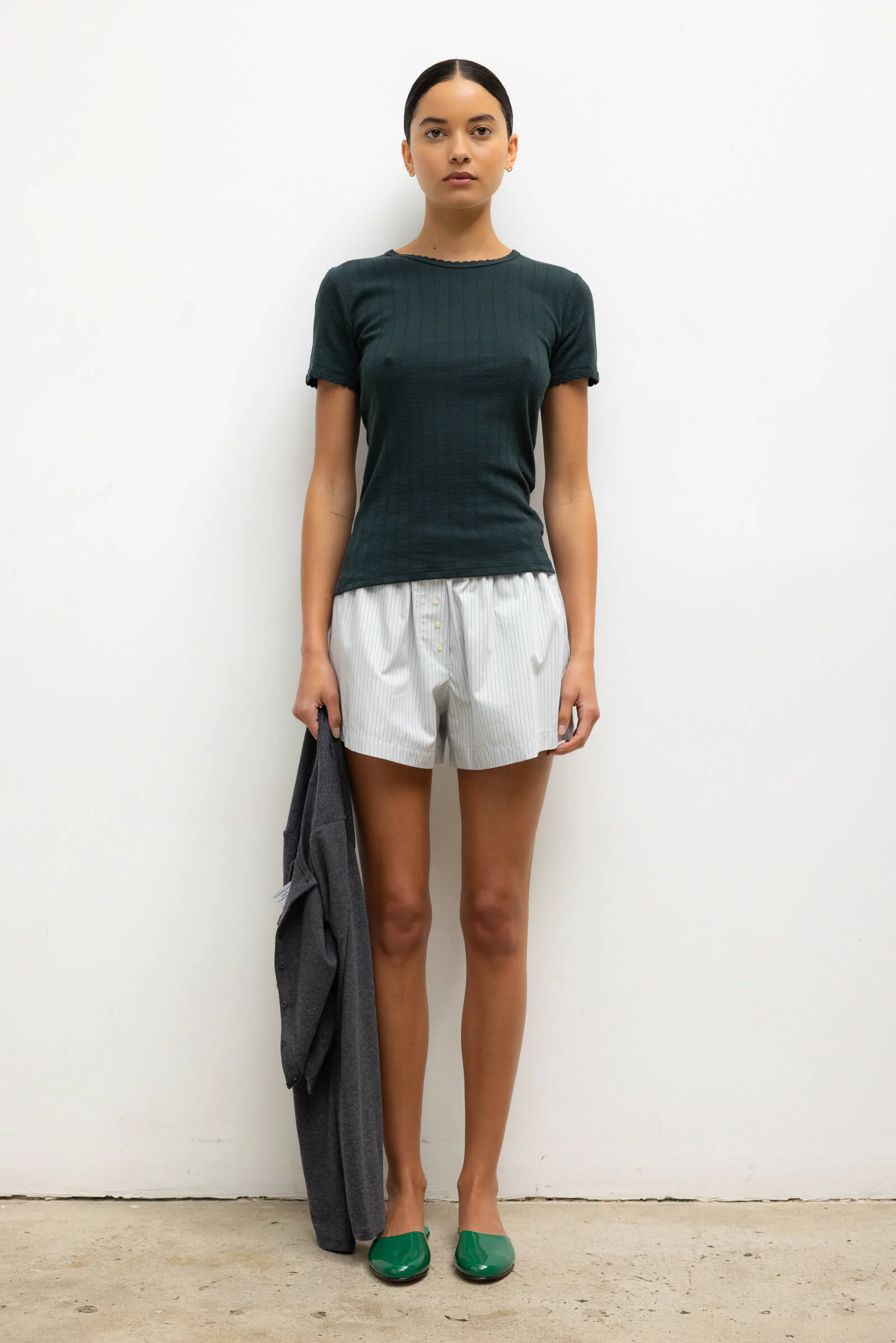 Leset - Pointelle Slim Fit Tee - Image 3