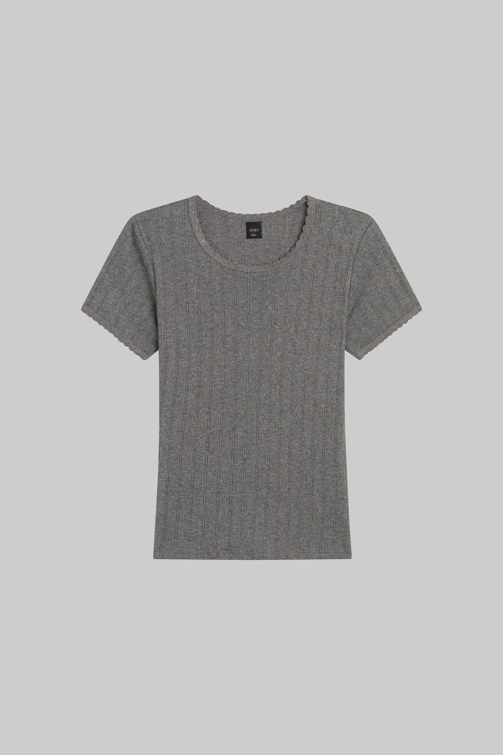 Leset - Pointelle Slim Fit Tee - Image 2