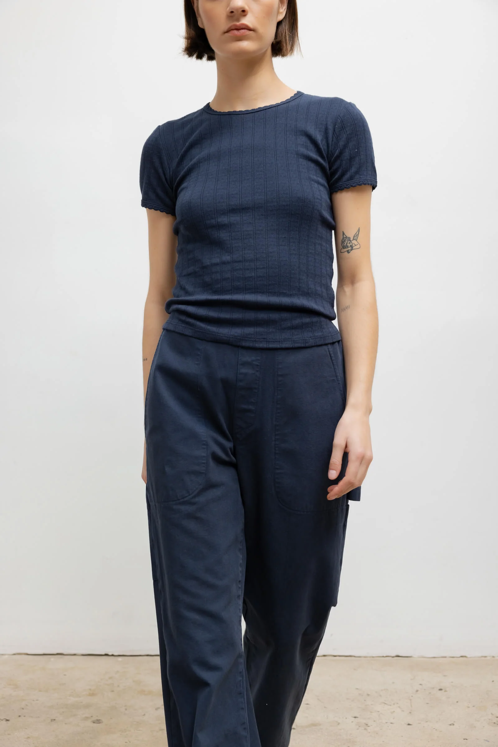 Leset - Pointelle Slim Fit Tee - Image 5