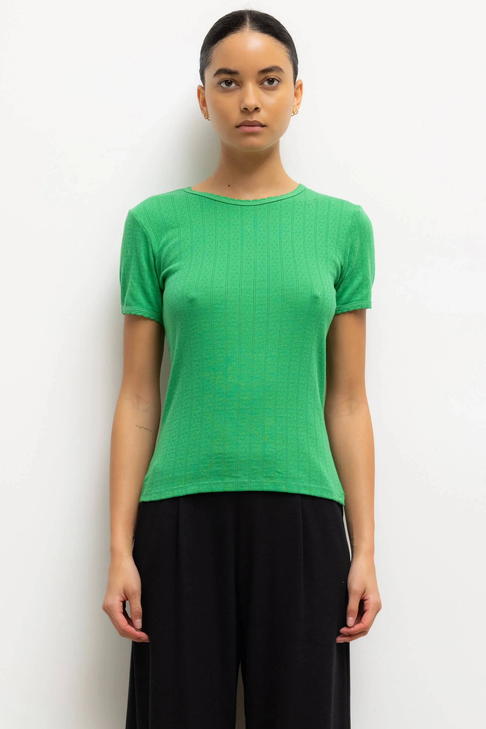 Leset - Pointelle Slim Fit Tee
