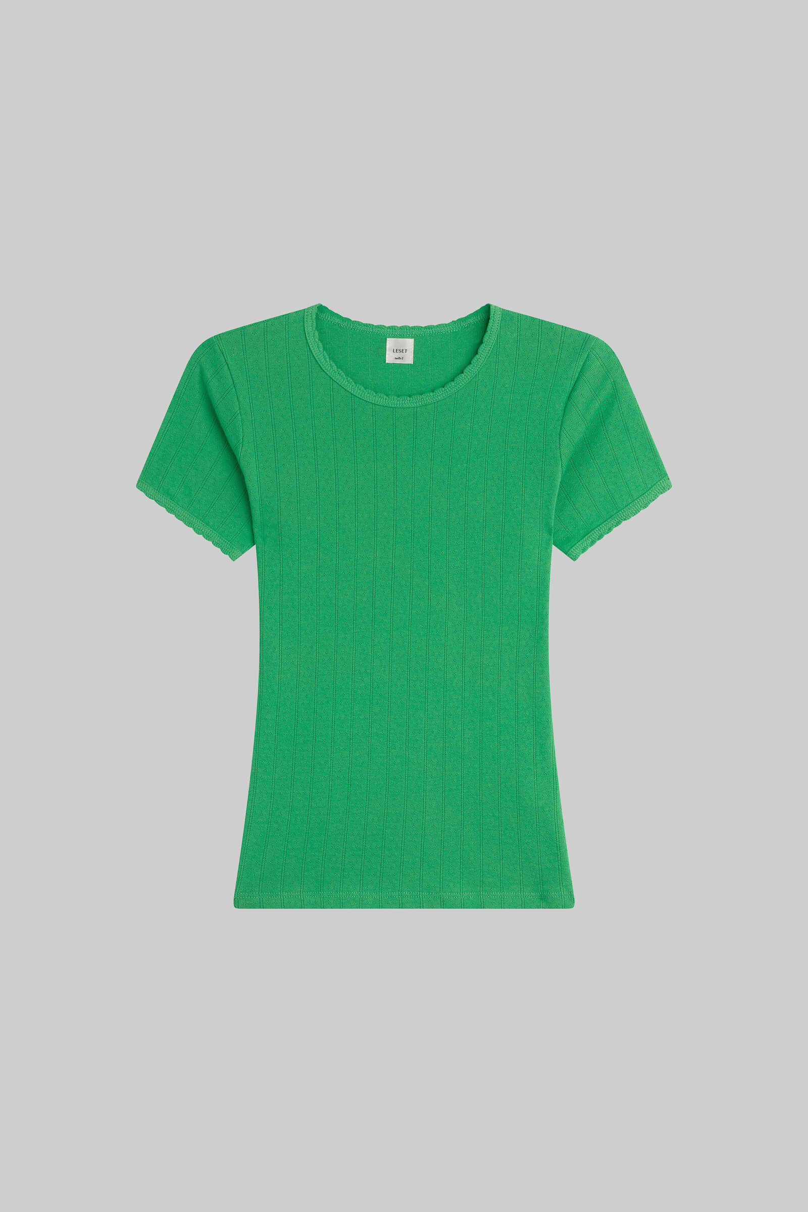 Leset - Pointelle Slim Fit Tee - Image 2