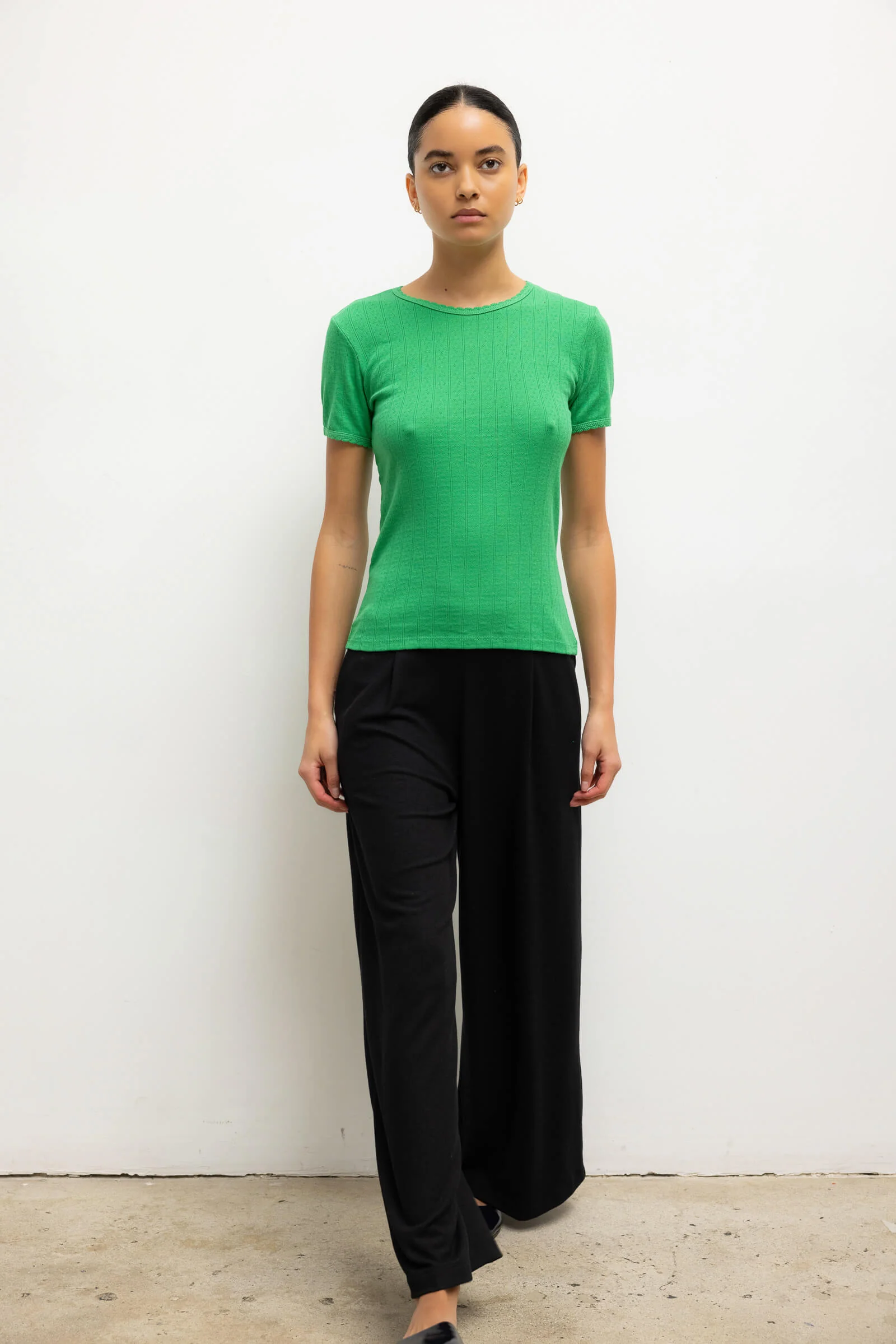 Leset - Pointelle Slim Fit Tee - Image 4