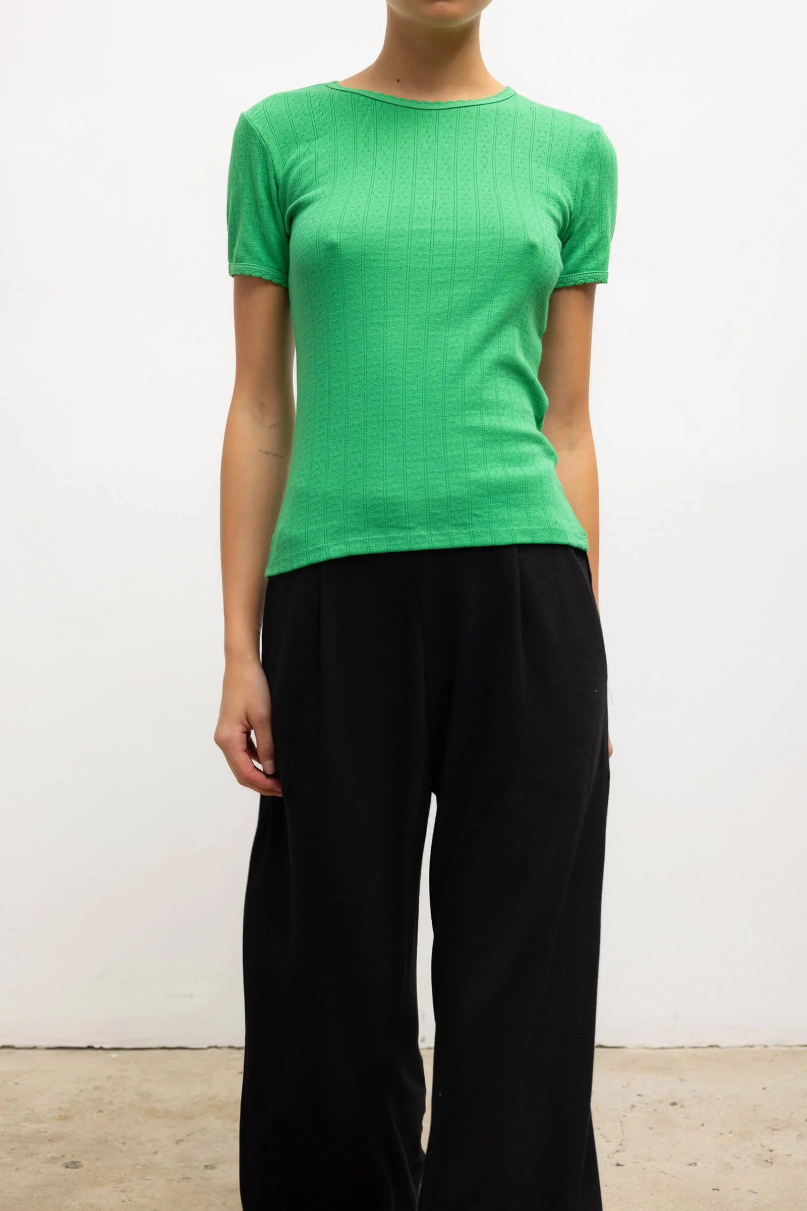 Leset - Pointelle Slim Fit Tee - Image 5