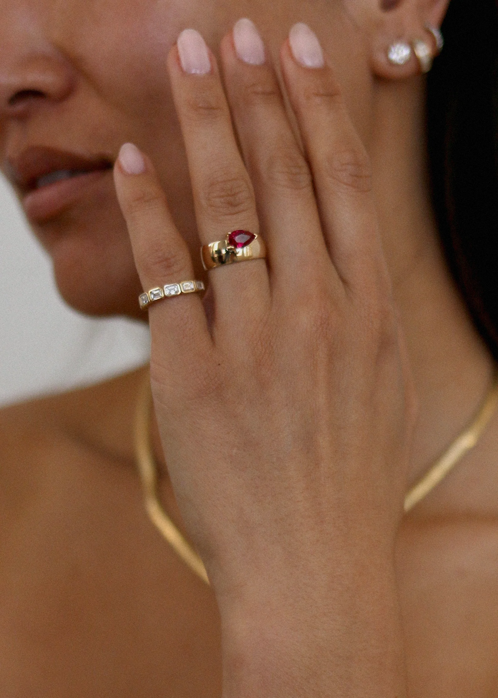 Kinn - Porter Cigar Band Ring Pear Ruby - Image 3