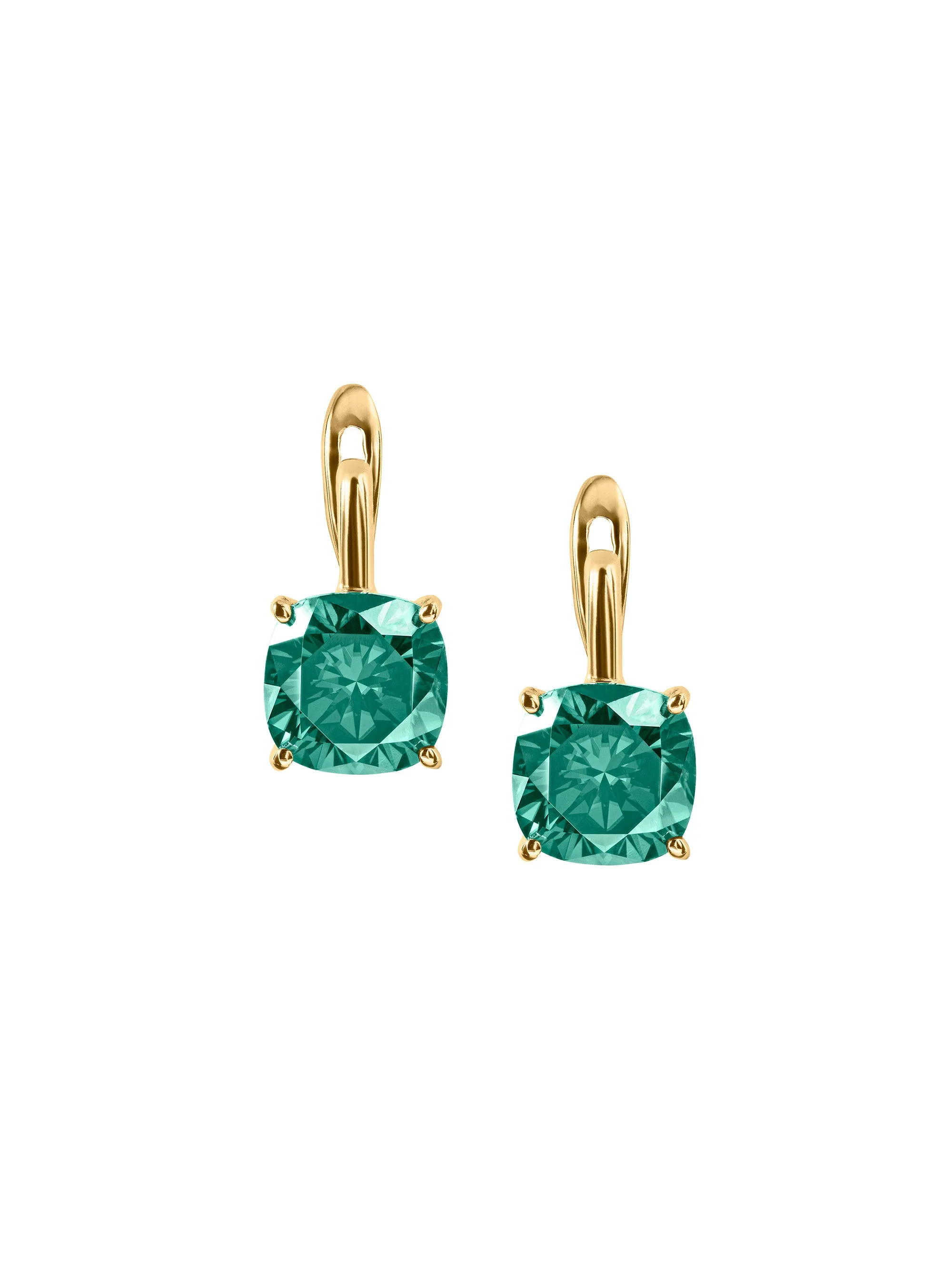 Dorsey - PORTER CUSHION - CUT EARRINGS IN VIRIDIAN GREEN MOISSANITE
