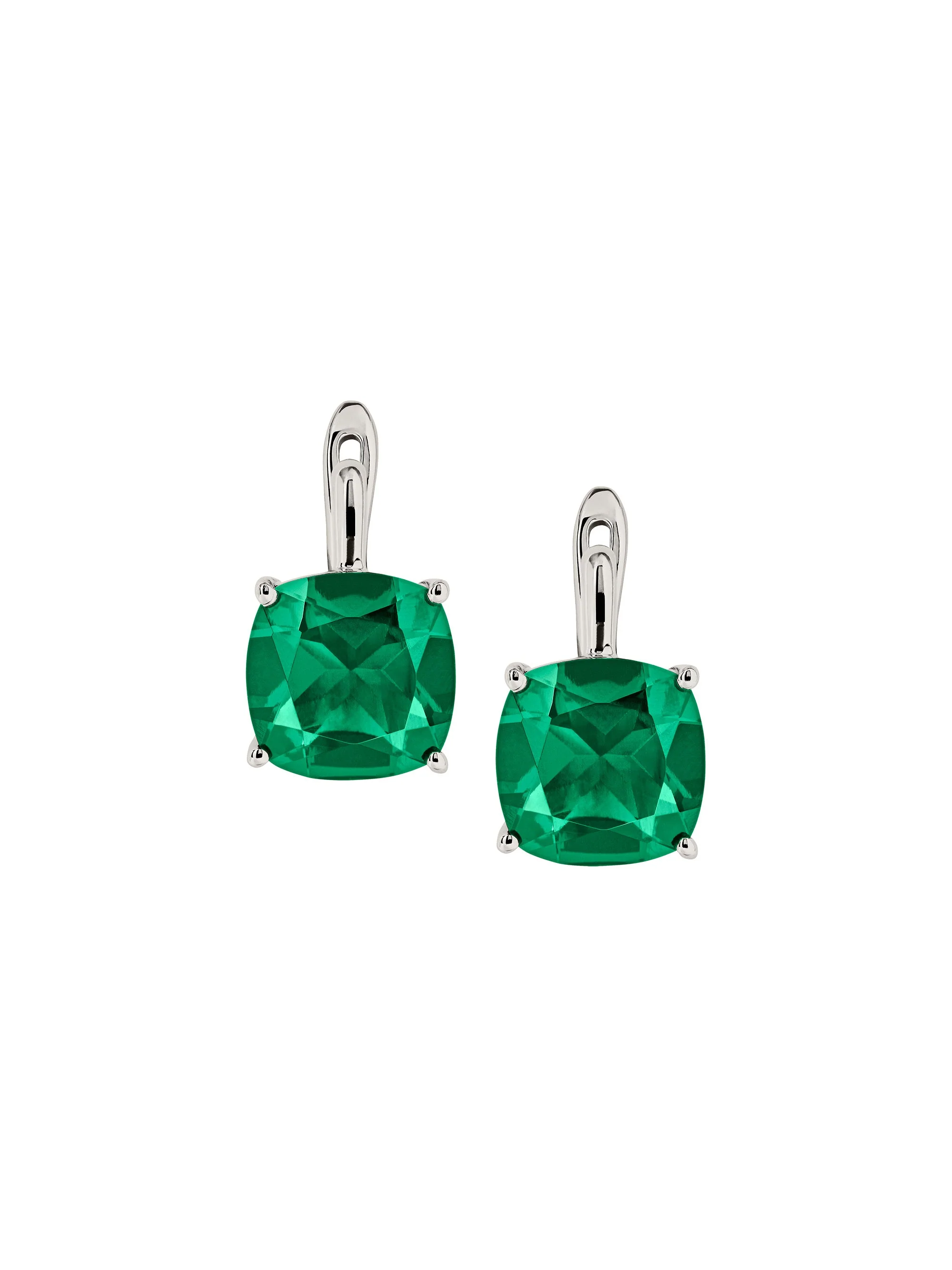 Dorsey - PORTER CUSHION - CUT EARRINGS IN LAB EMERALD