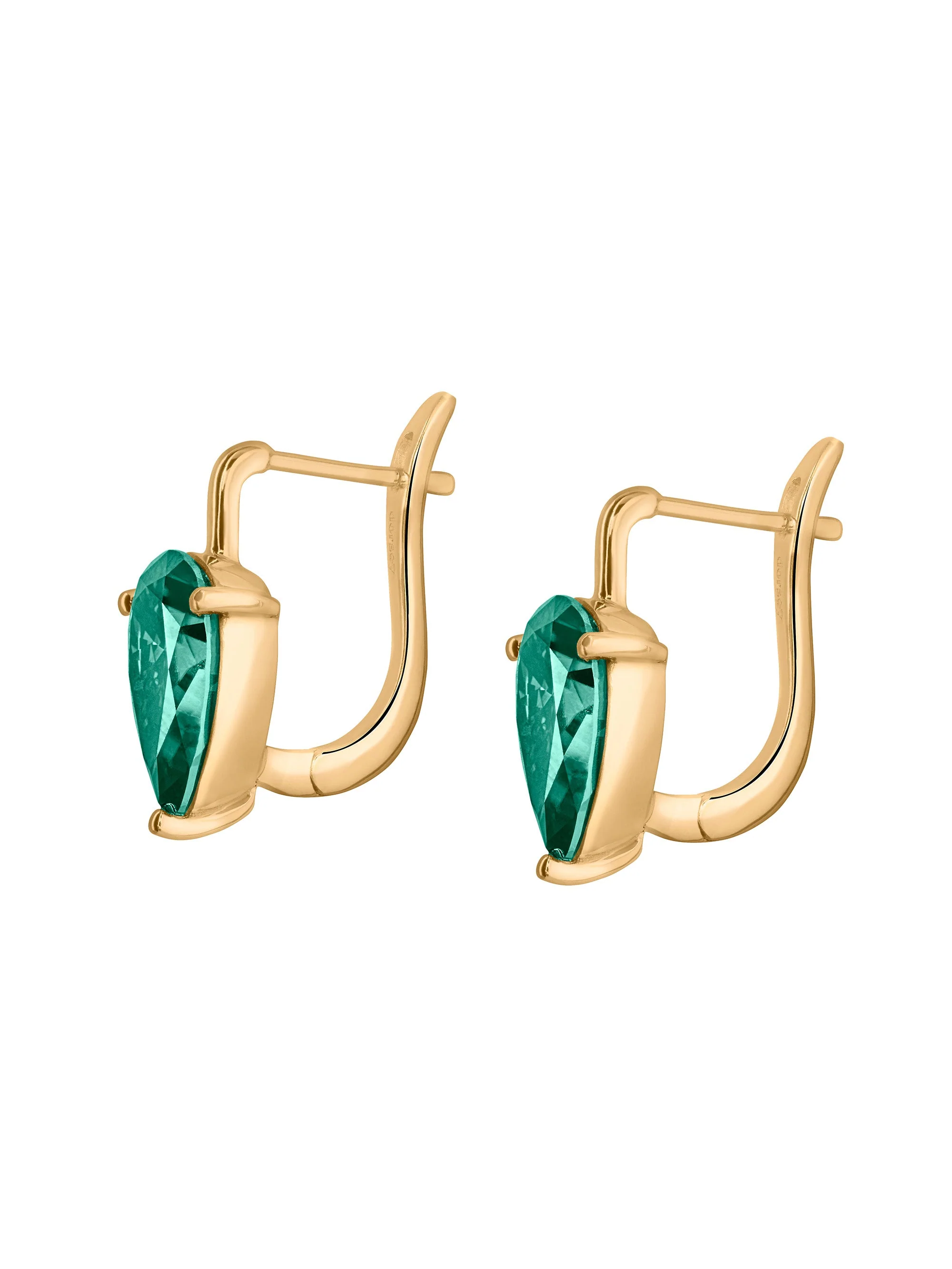 Dorsey - PORTER PEAR - CUT EARRINGS IN VIRIDIAN GREEN MOISSANITE - Image 2