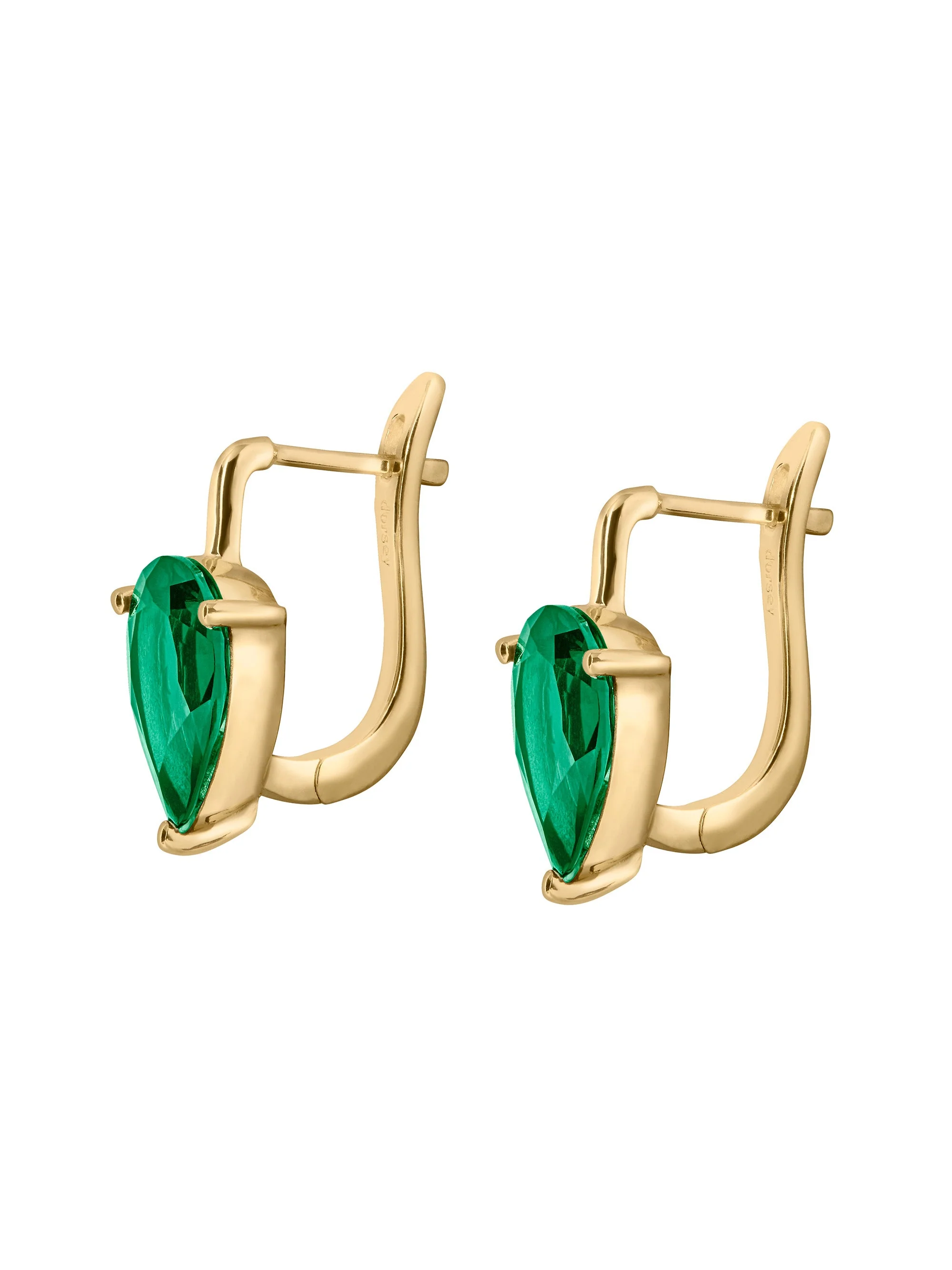 Dorsey - PORTER PEAR - CUT EARRINGS IN LAB EMERALD - Image 2