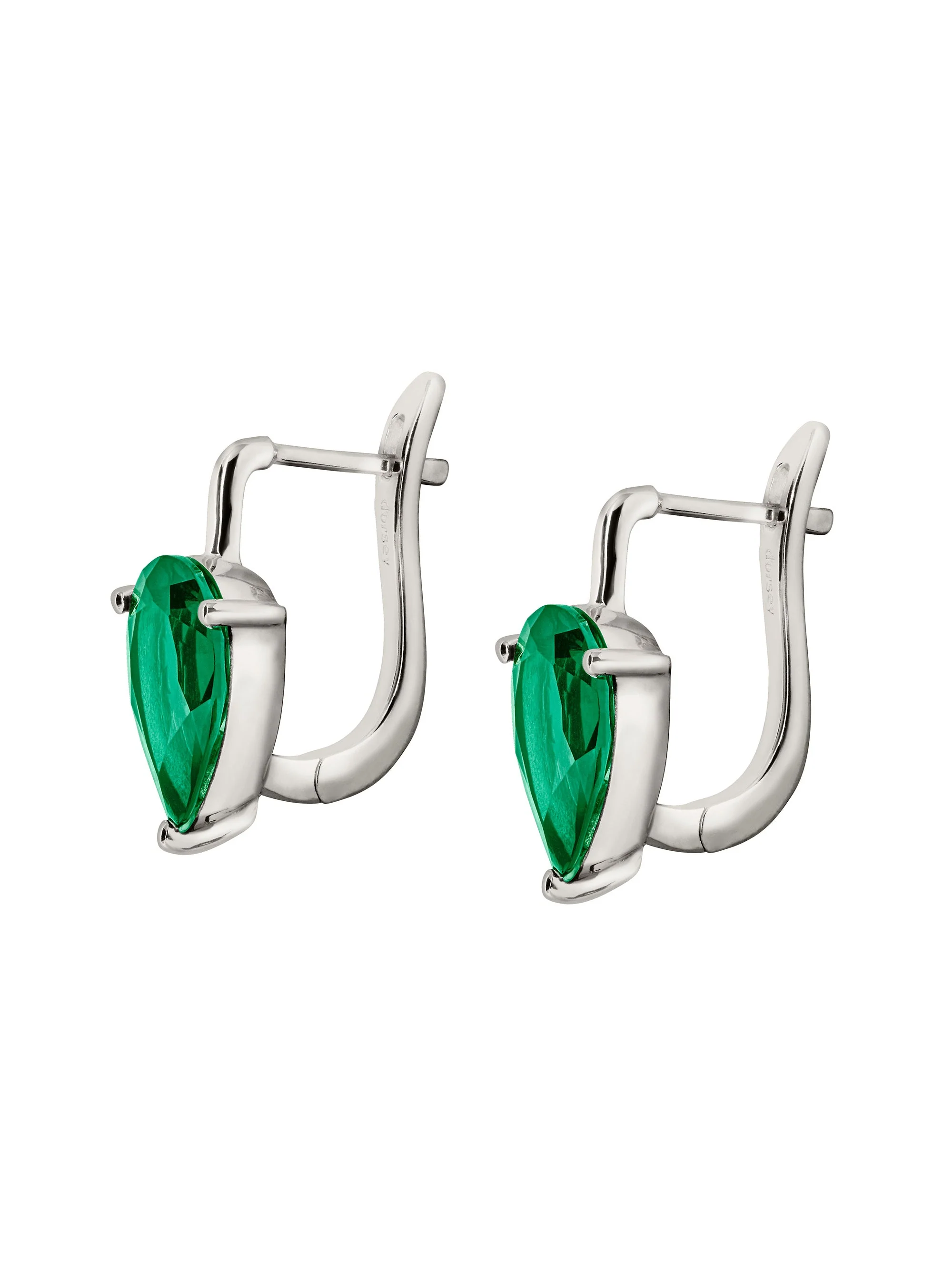 Dorsey - PORTER PEAR - CUT EARRINGS IN LAB EMERALD - Image 2