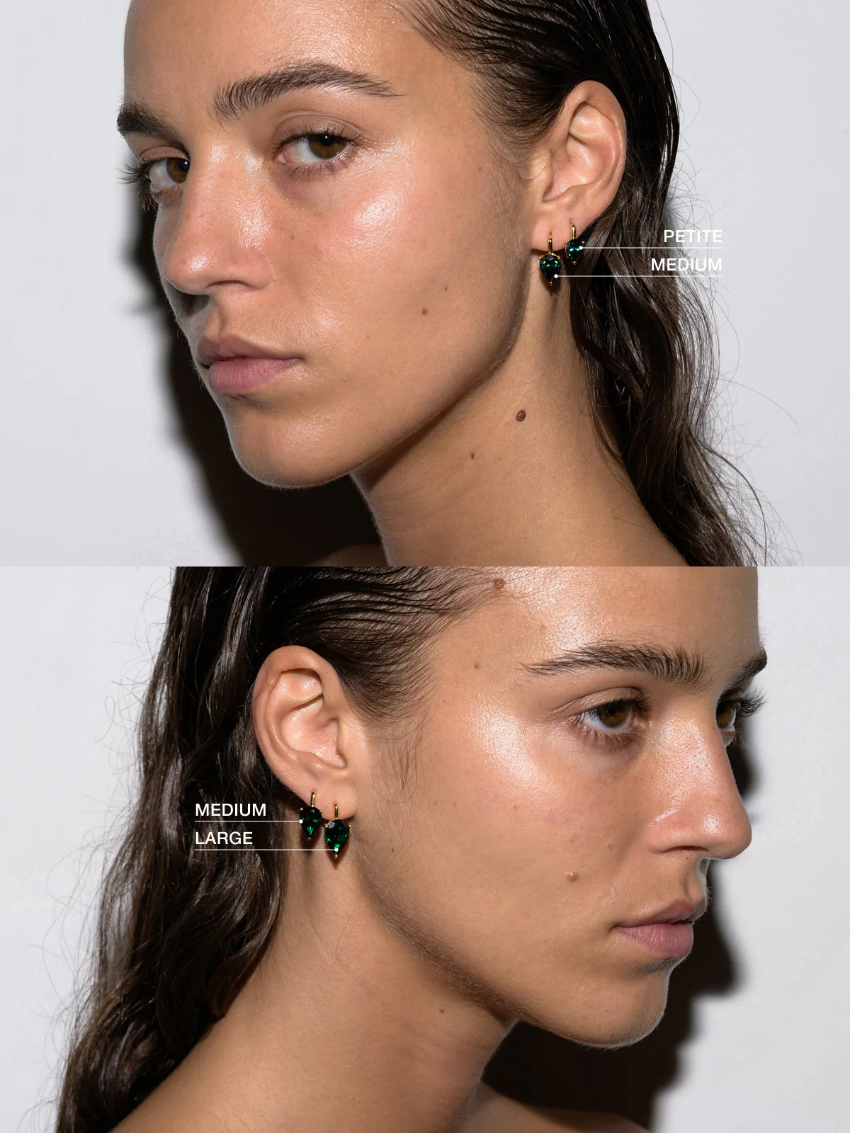 Dorsey - PORTER PEAR - CUT EARRINGS IN LAB EMERALD - Image 3