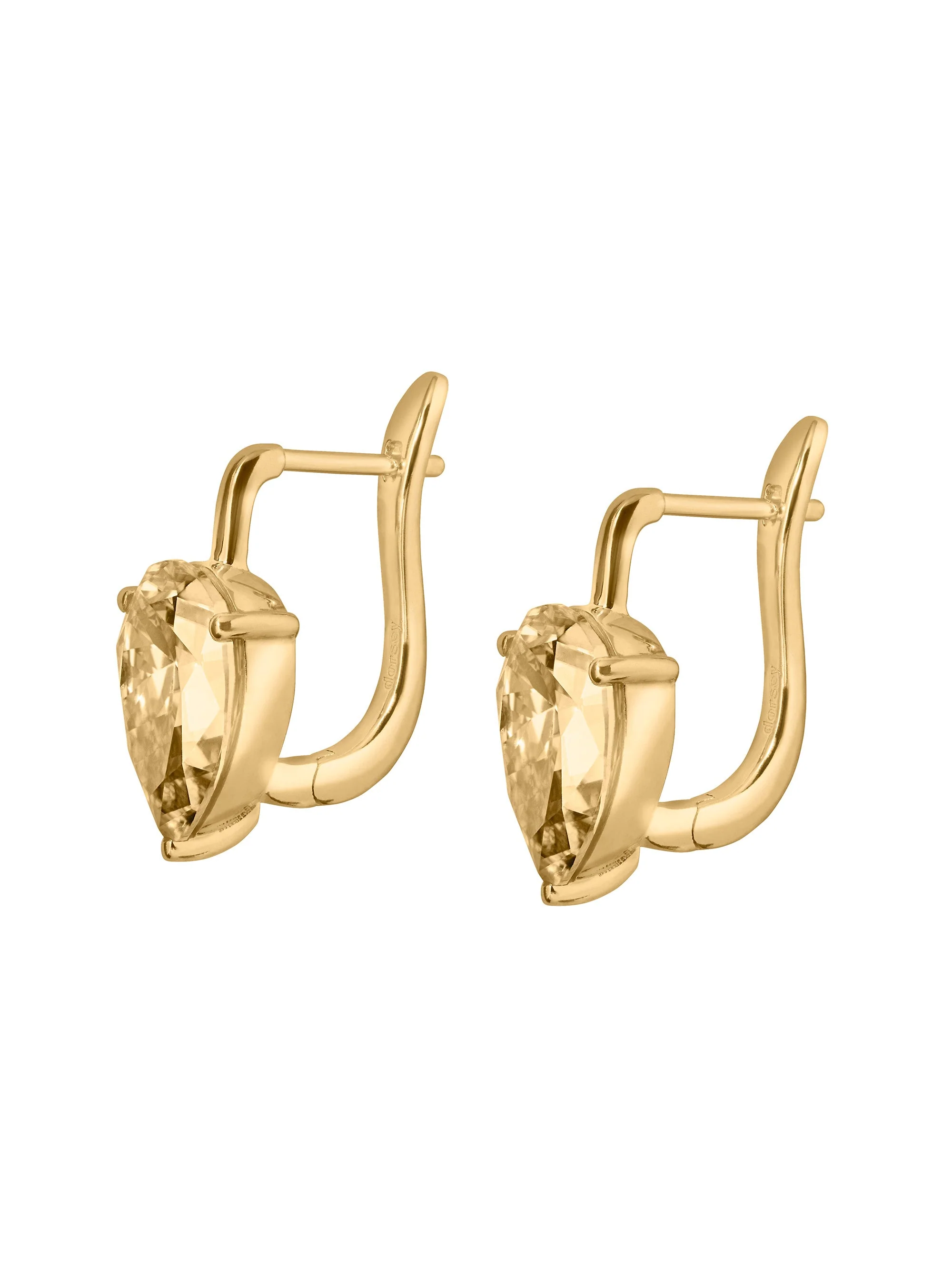 Dorsey - PORTER PEAR - CUT EARRINGS IN HONEY MOISSANITE - Image 2