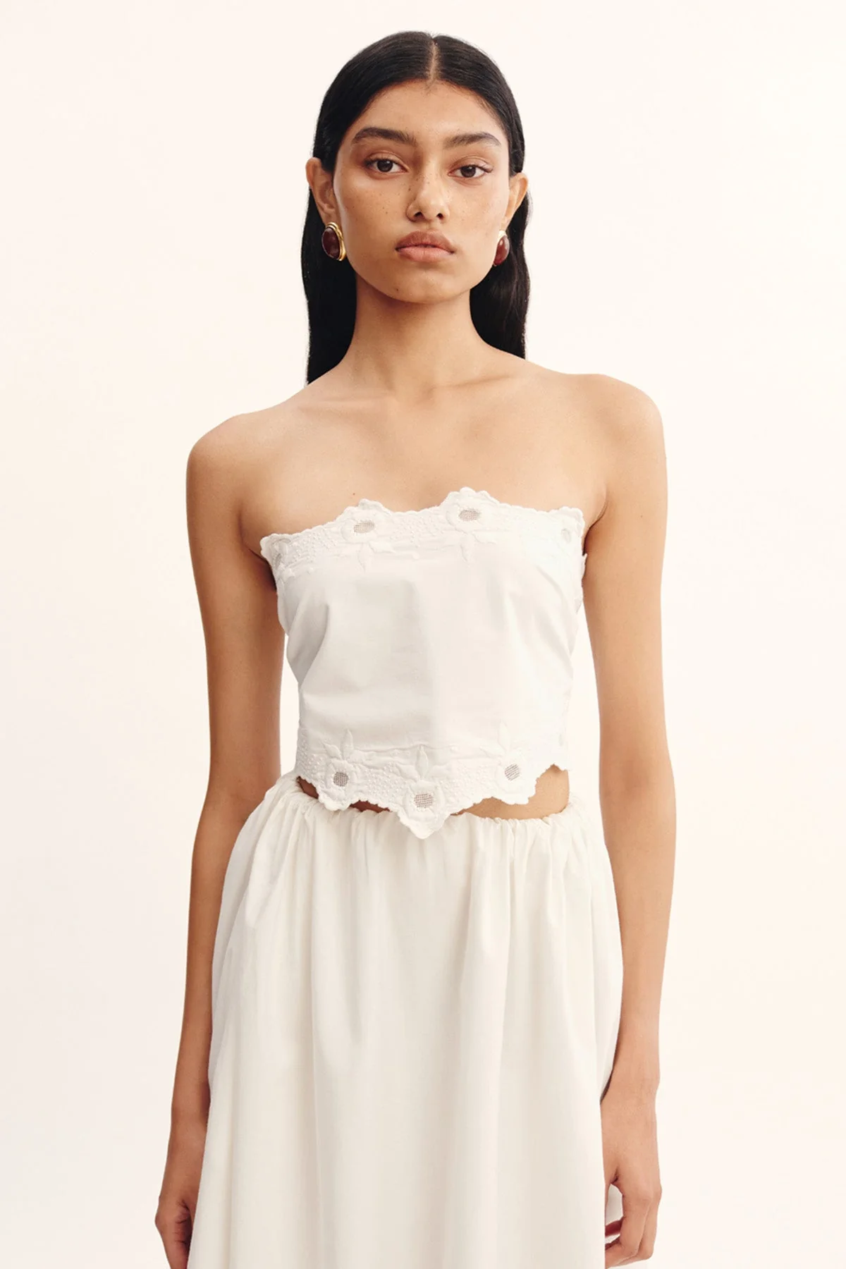 Posse - ANTOINETTE TIE TOP - VINTAGE WHITE