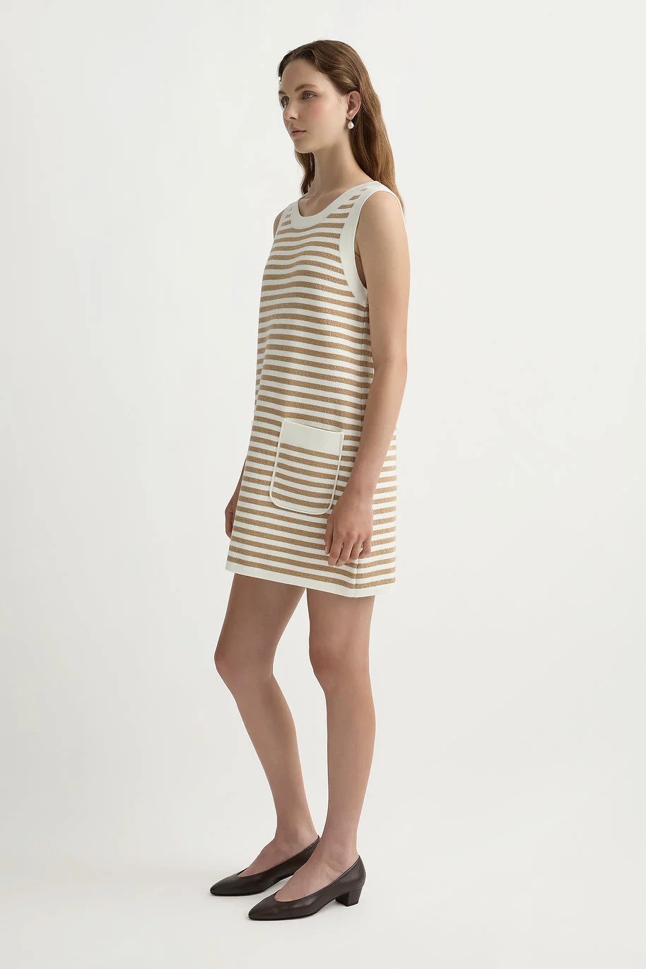 Posse - ARI MINI DRESS - TAN STRIPE - Image 2