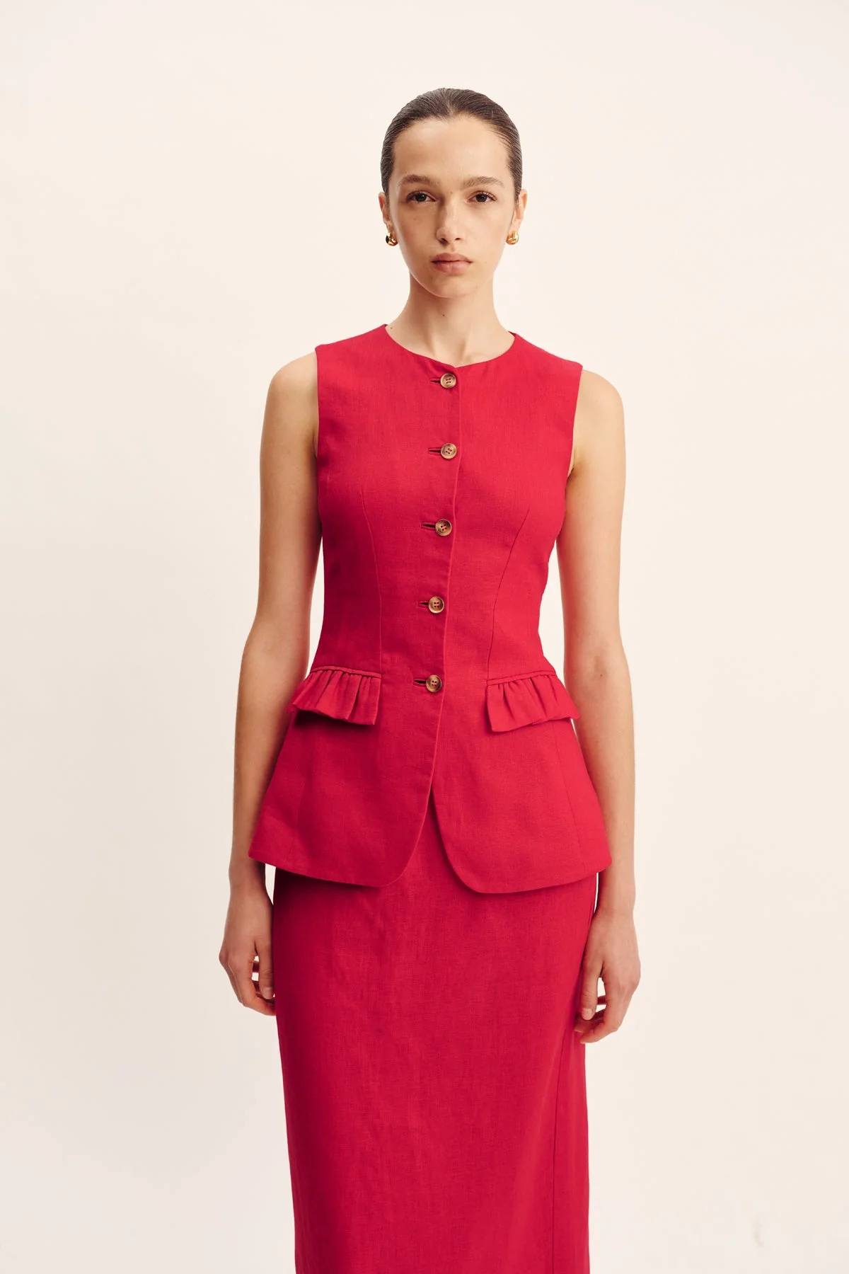 Posse - BONNIE PENCIL SKIRT - RED - Image 4