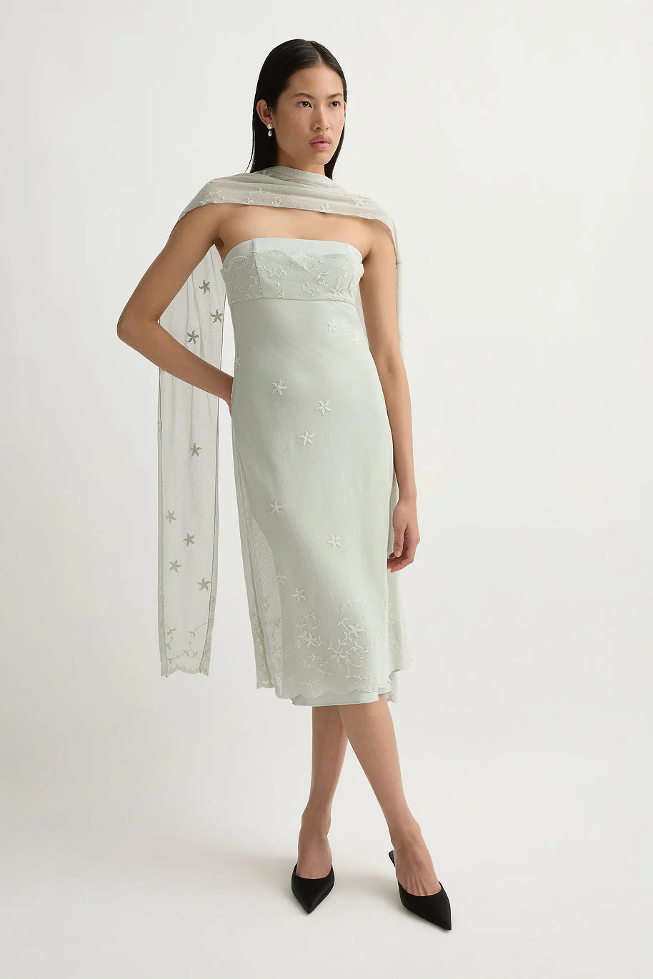 Posse - COVE STRAPLESS DRESS - SEAFOAM