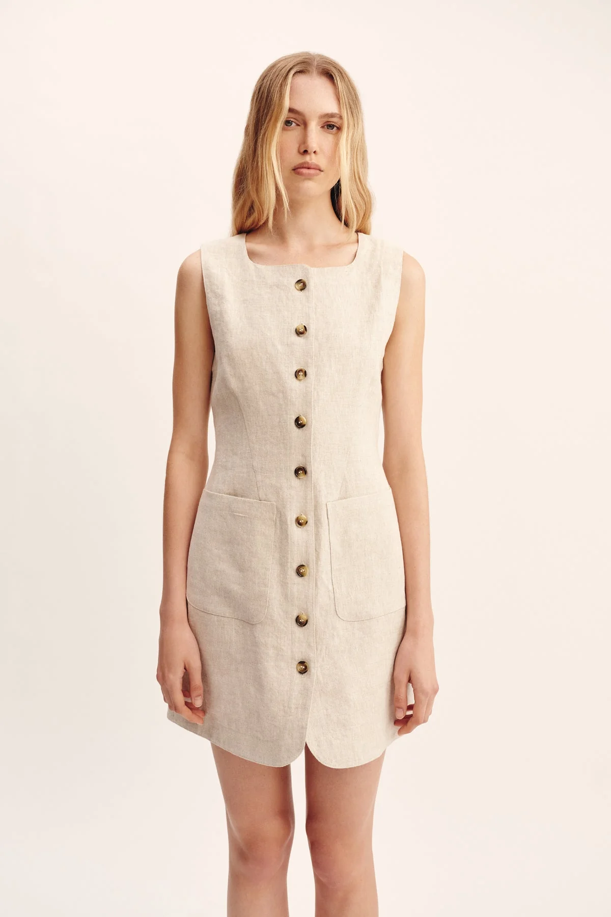 Posse - EMMA BUTTON DOWN DRESS - NATURAL - Image 2