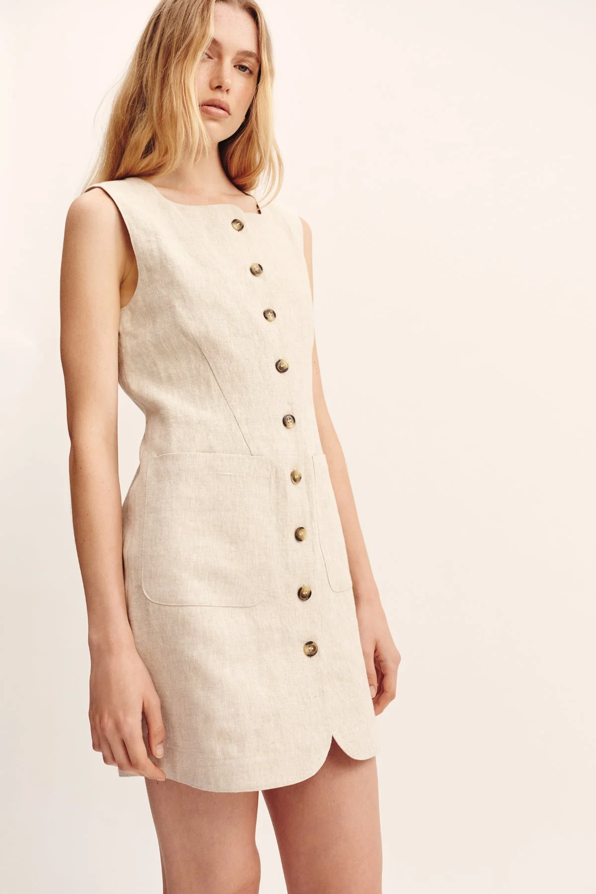 Posse - EMMA BUTTON DOWN DRESS - NATURAL - Image 4