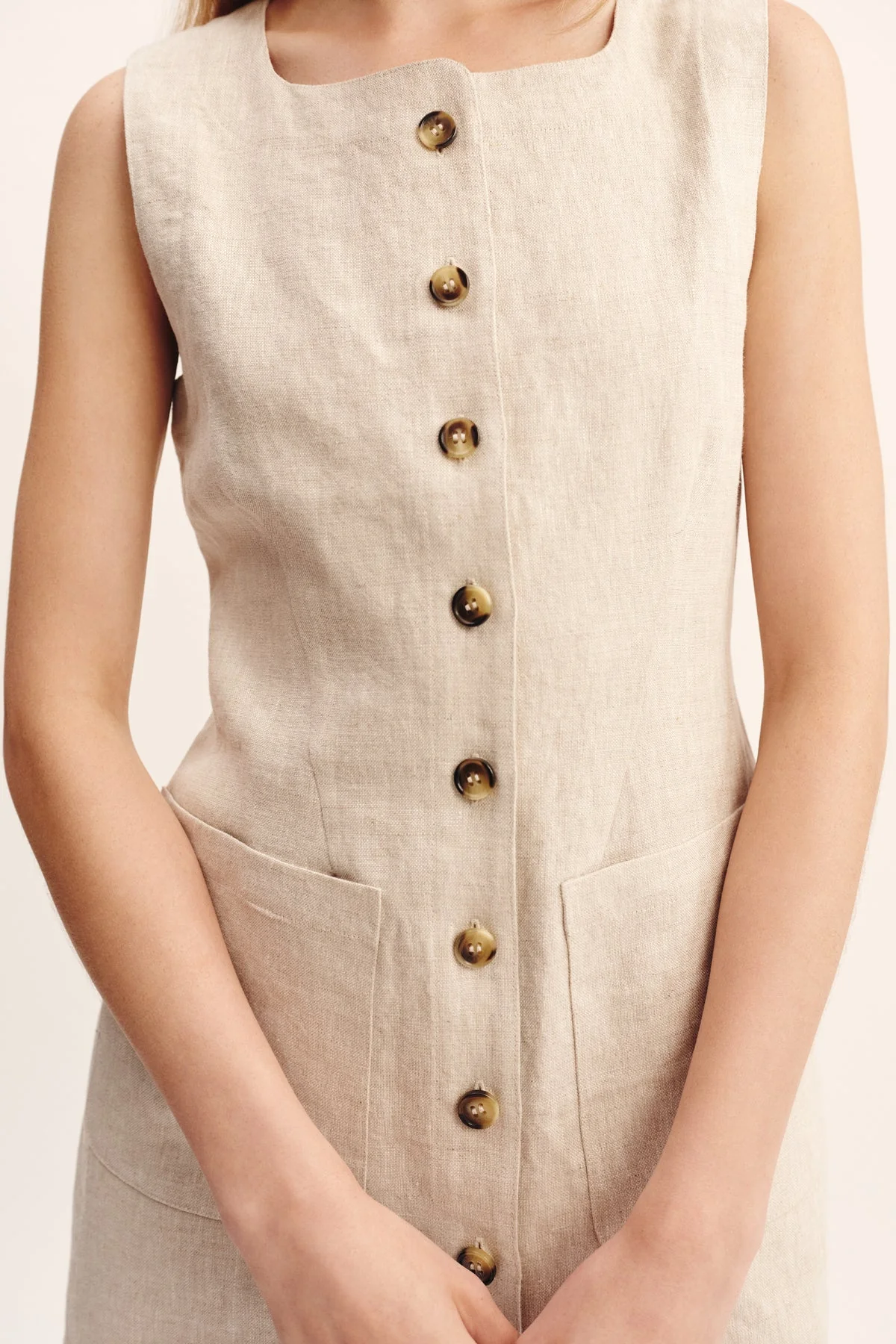 Posse - EMMA BUTTON DOWN DRESS - NATURAL - Image 6