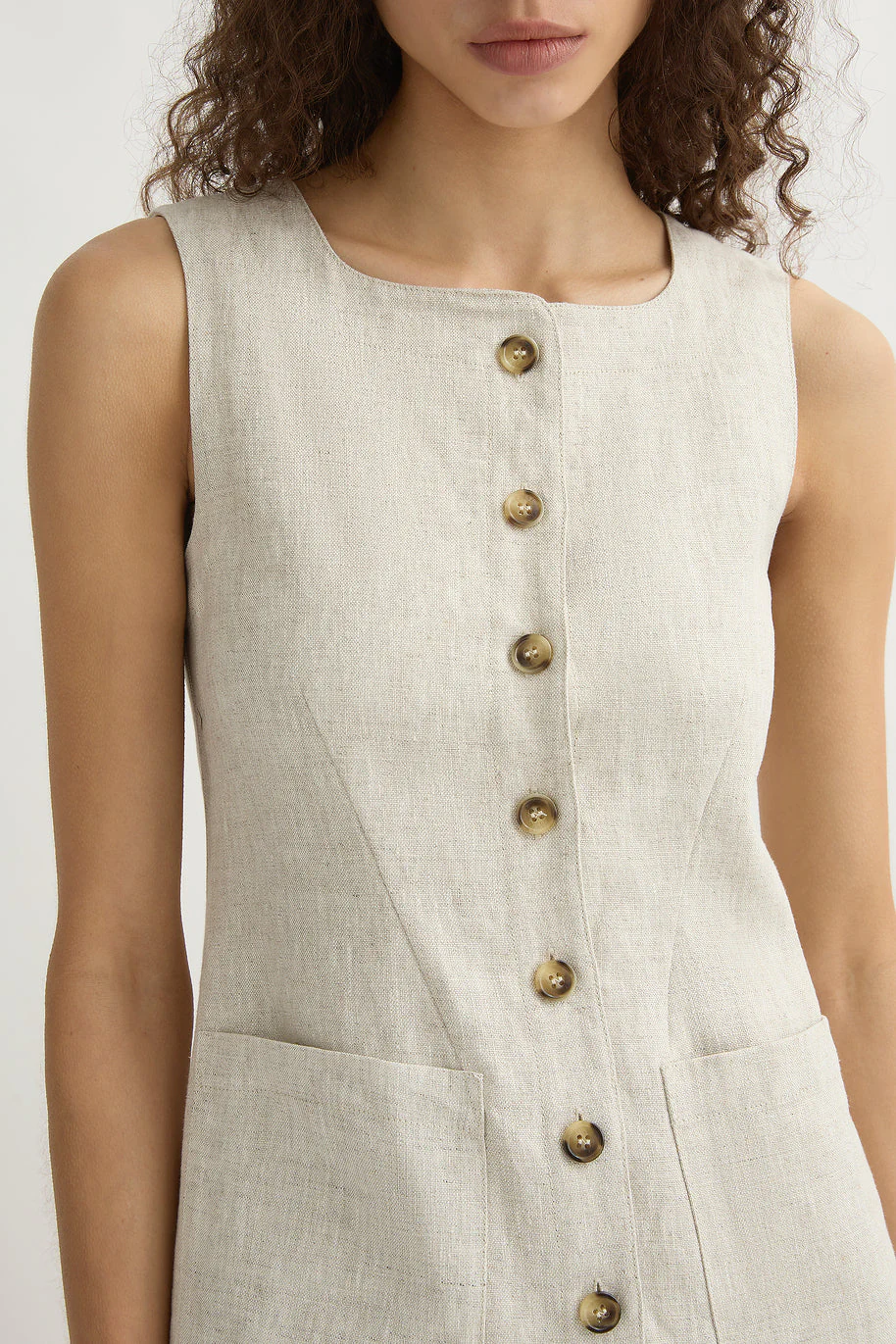 Posse - EMMA BUTTON DOWN DRESS - NATURAL - Image 9