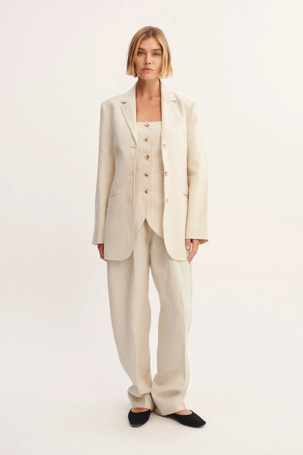 Posse - LEON BLAZER - BEIGE PINSTRIPE - Image 11