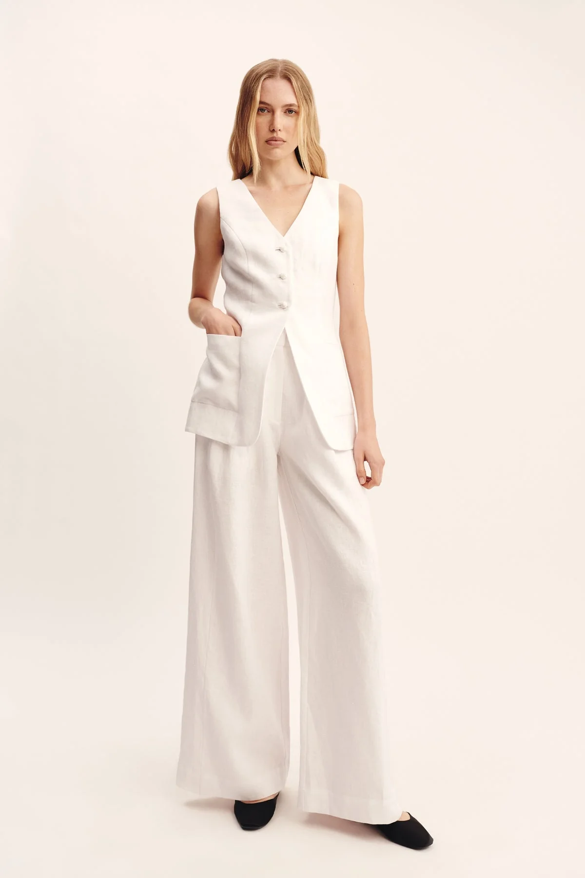 Posse - LORENZO TAILORED VEST - IVORY - Image 4