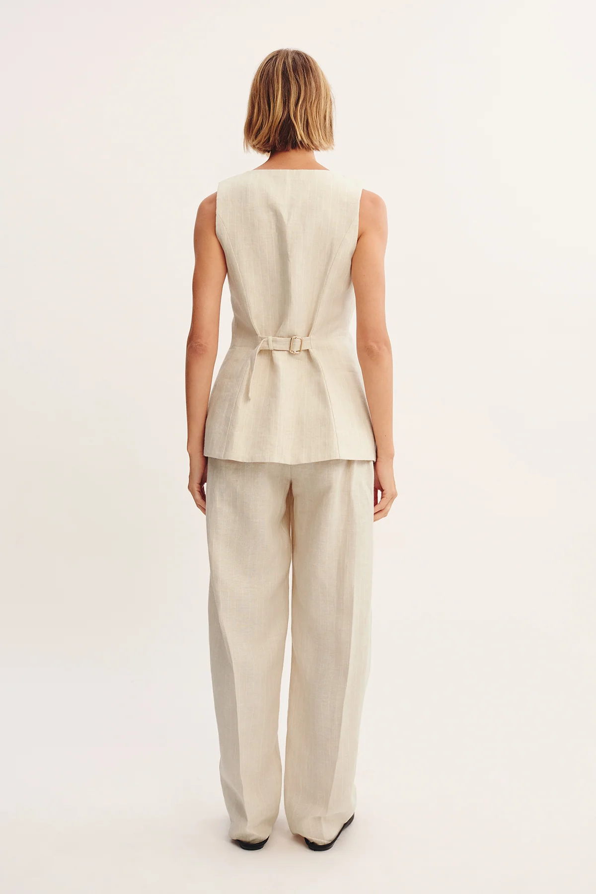 Posse - LUCILLE GILET - BEIGE PINSTRIPE - Image 13
