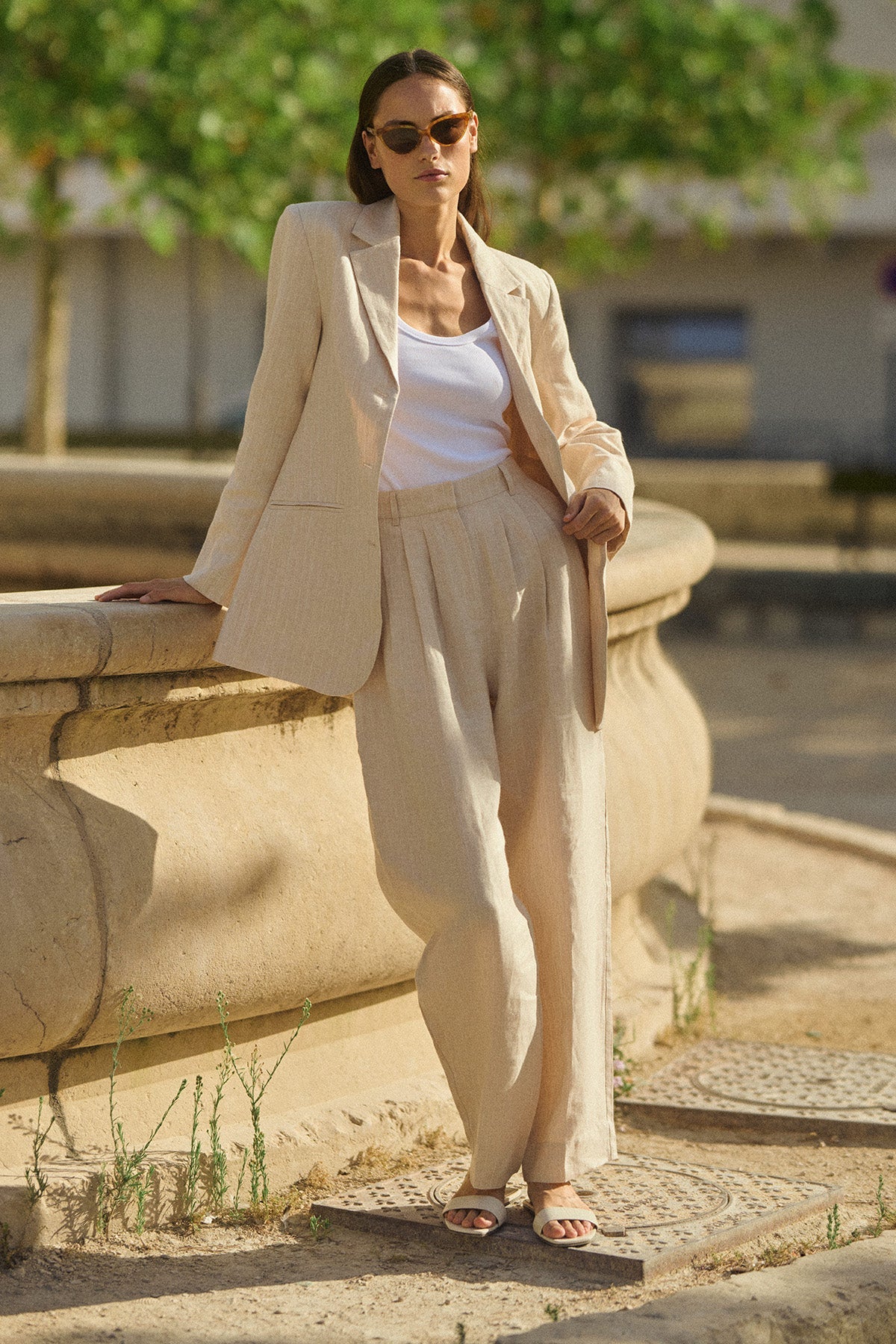 Posse - LUCILLE TROUSER - BEIGE PINSTRIPE - Image 2