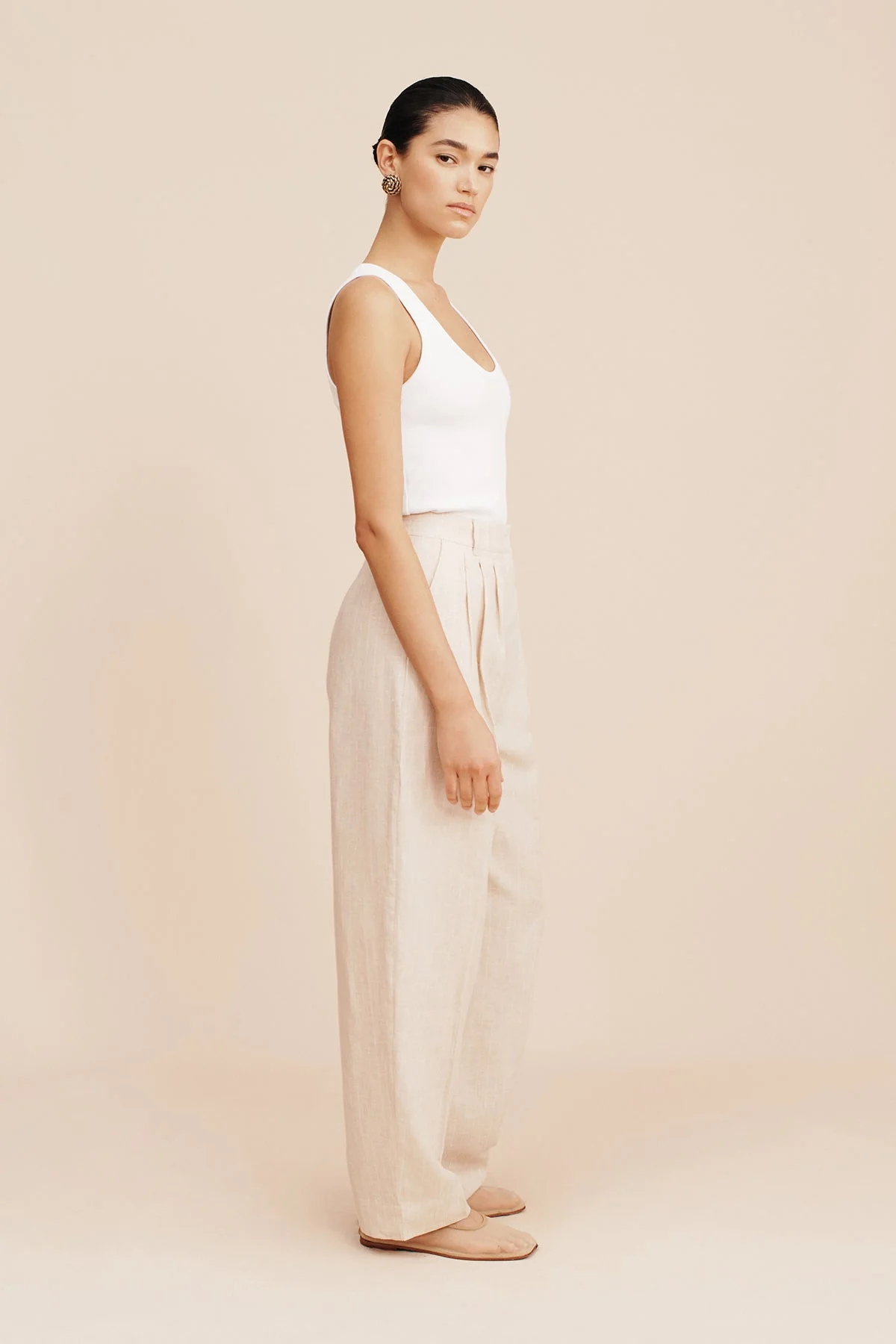 Posse - LUCILLE TROUSER - BEIGE PINSTRIPE - Image 4
