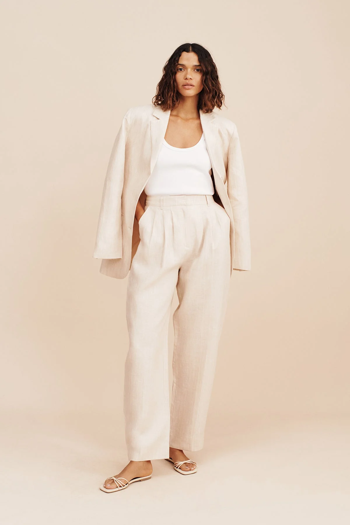 Posse - LUCILLE TROUSER - BEIGE PINSTRIPE - Image 6