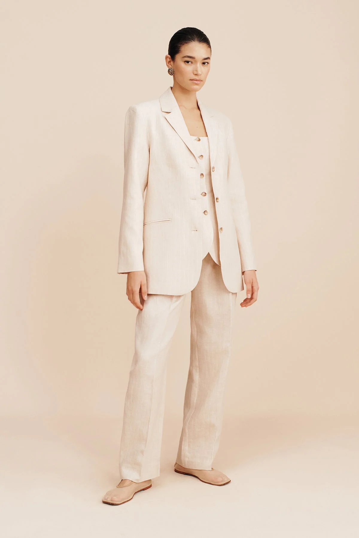 Posse - LUCILLE TROUSER - BEIGE PINSTRIPE - Image 7