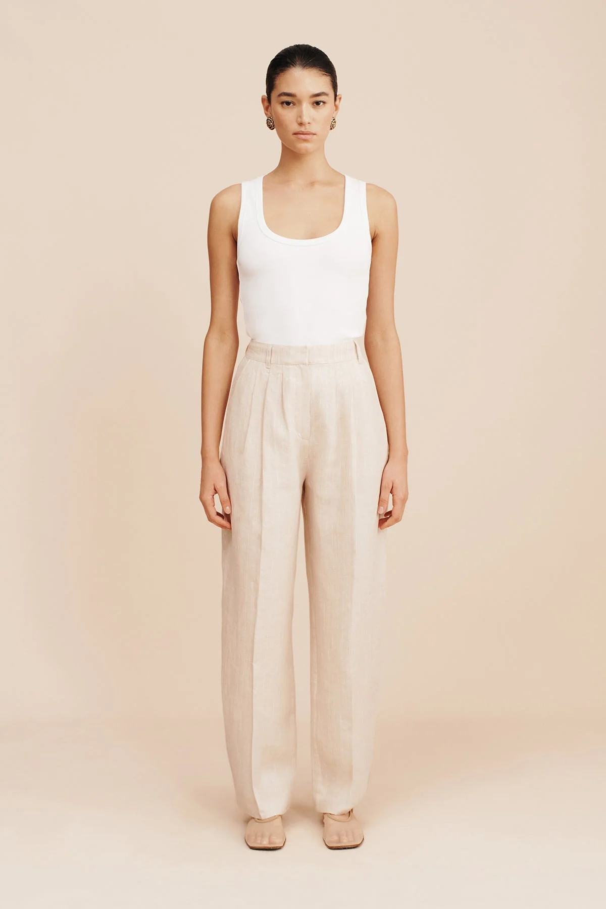 Posse - LUCILLE TROUSER - BEIGE PINSTRIPE - Image 9