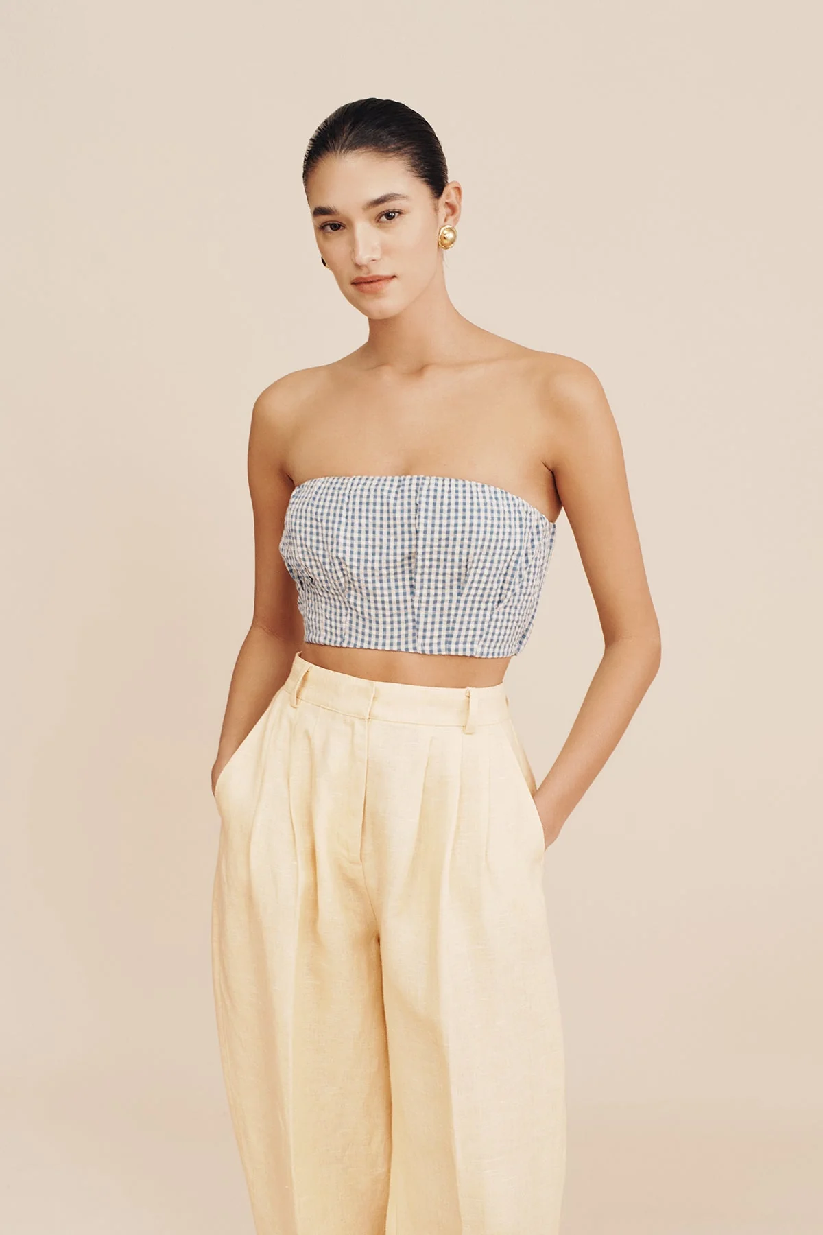 Posse - MIRA BANDEAU - BLUE GINGHAM - Image 3