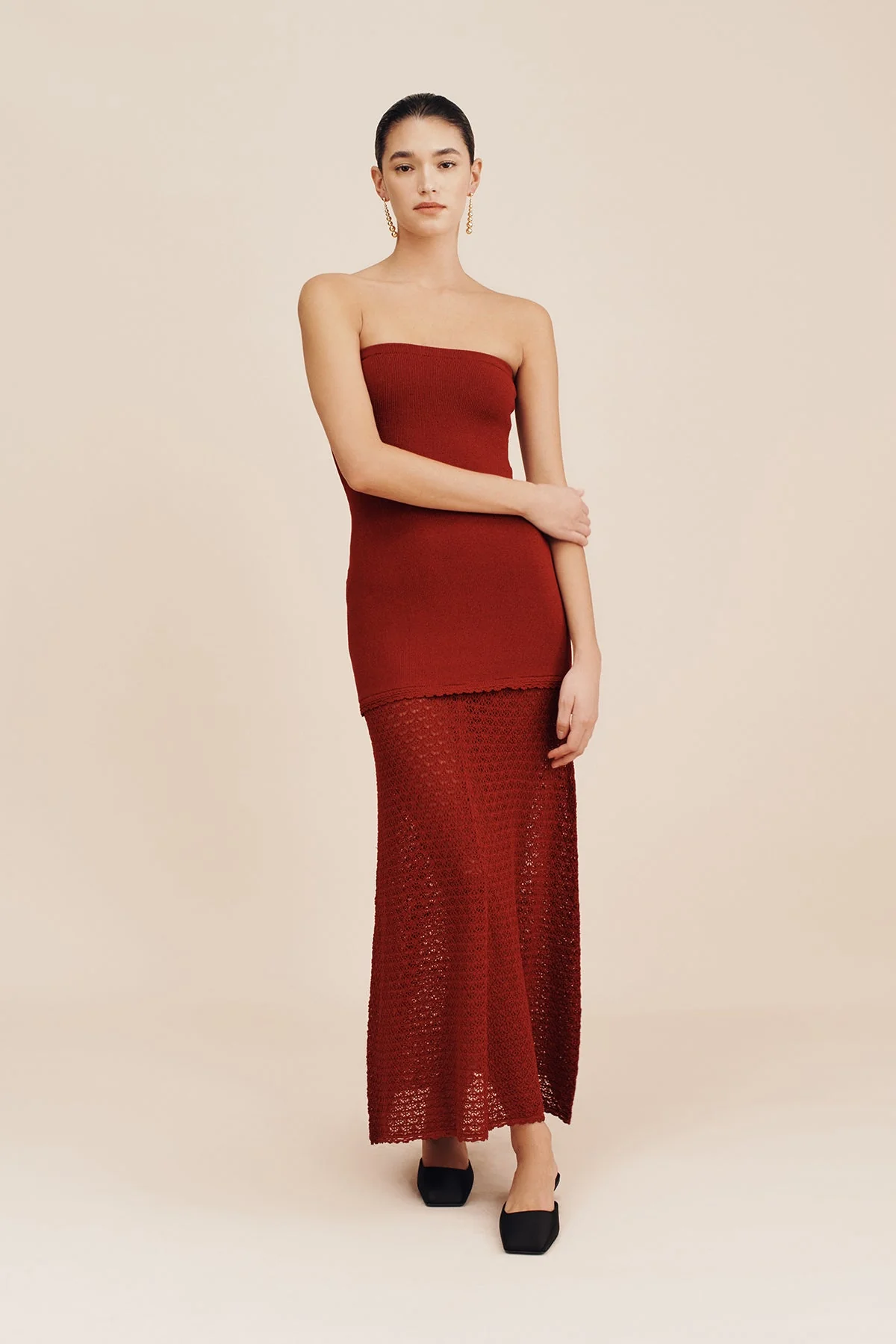 Posse - ROMY STRAPLESS DRESS - CHILLI - Image 3