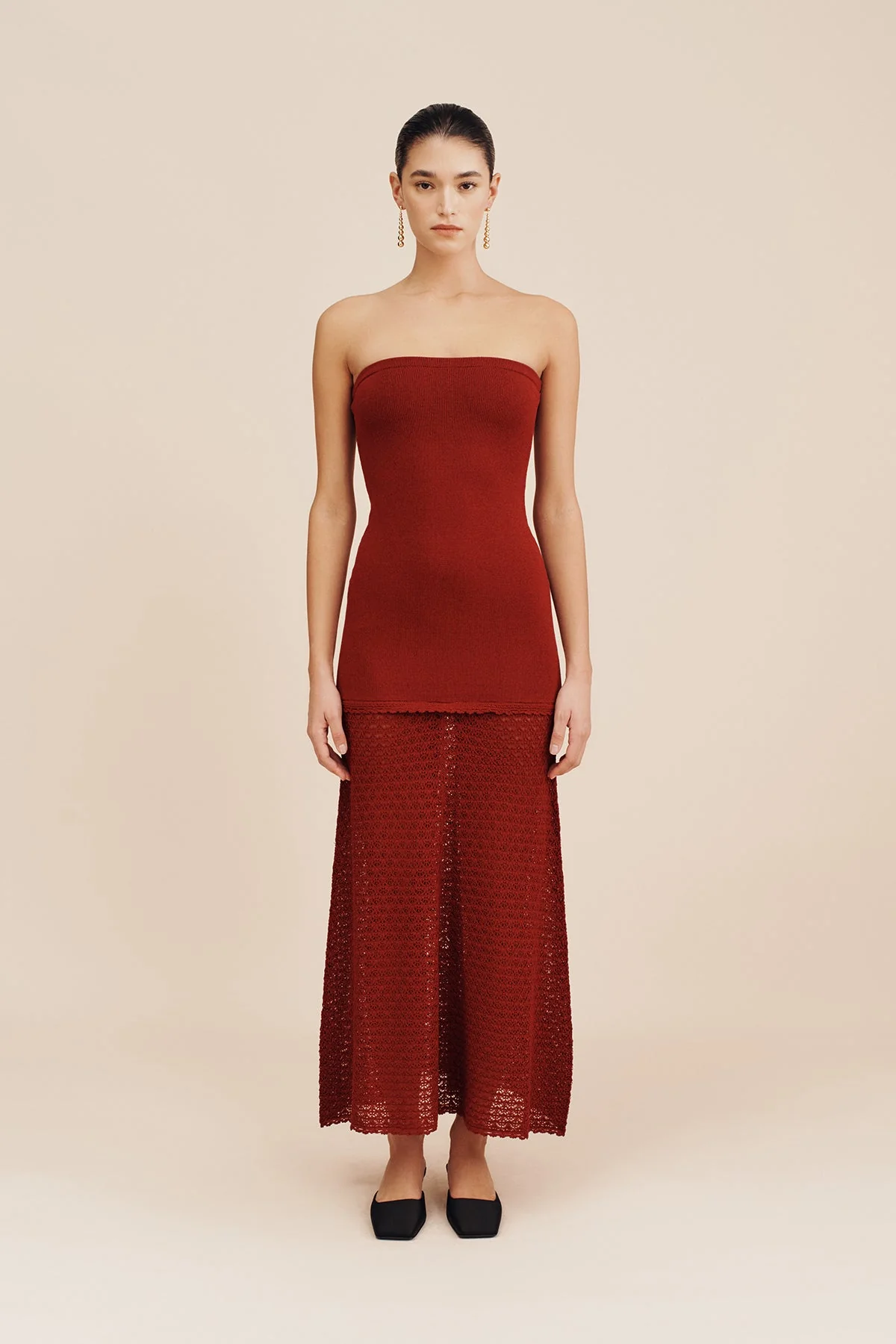 Posse - ROMY STRAPLESS DRESS - CHILLI - Image 7