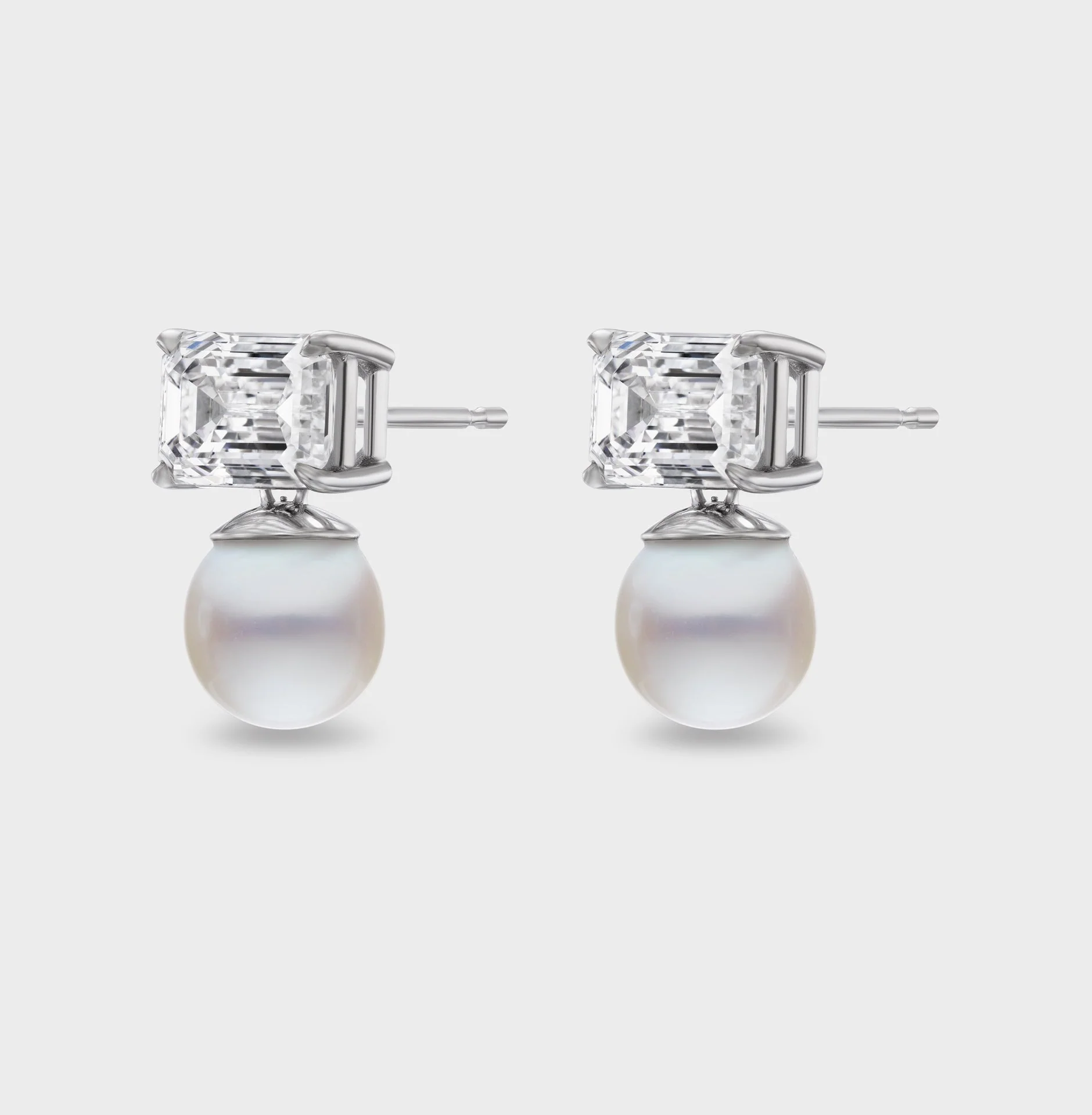 Aflalo - Priestess Tennis Drop Earrings in White Gold - Image 4