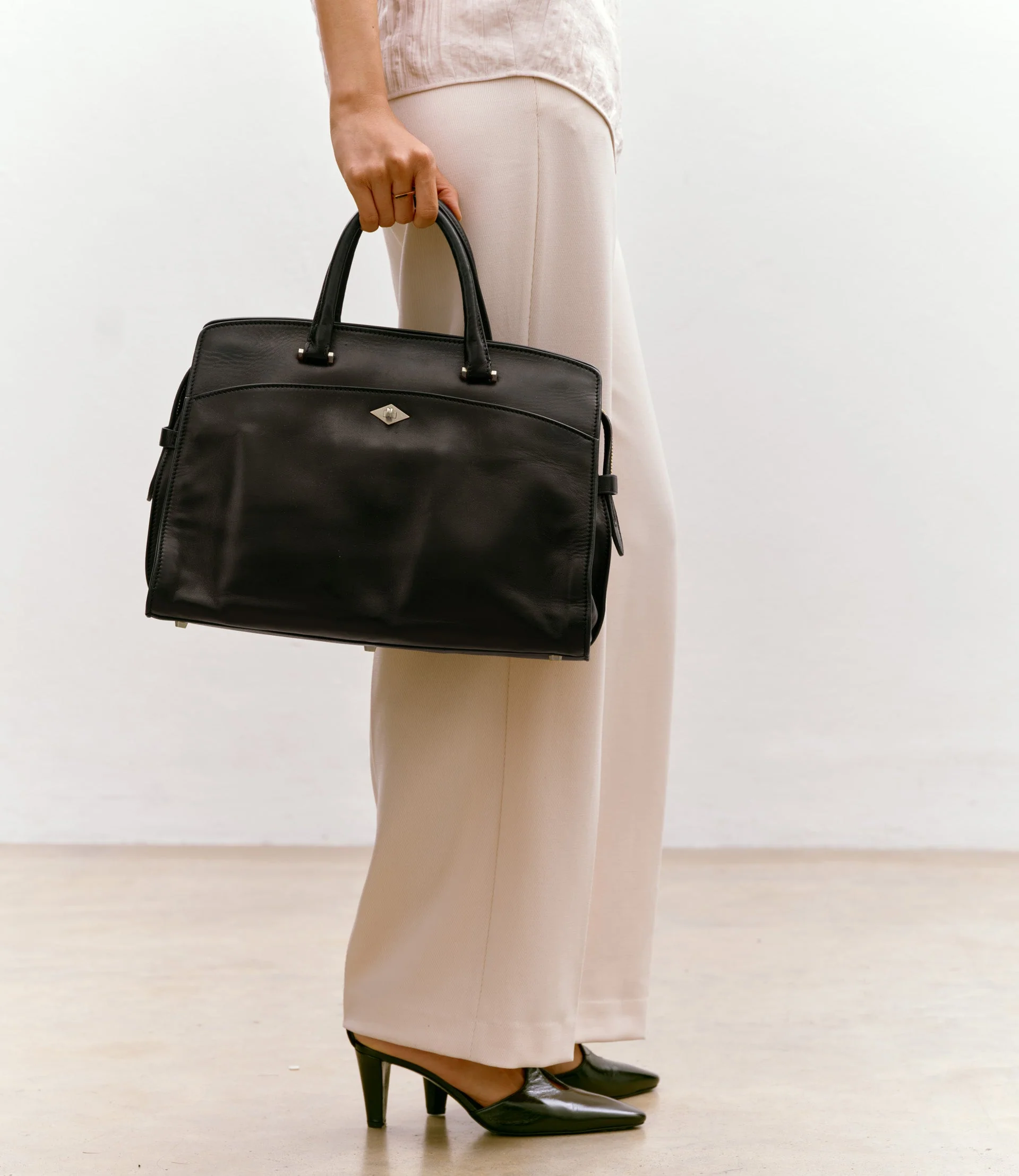 Metier - Private Eye Buttery Nappa Black with Silver Hardware - Image 5
