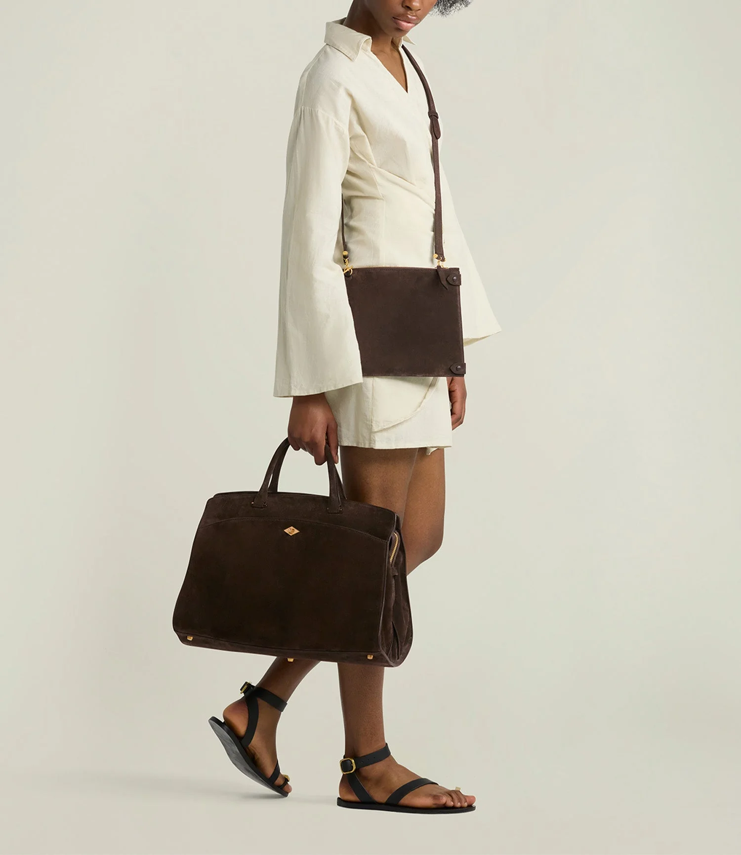 Metier - Private Eye Large Suede Chocolate - Image 2